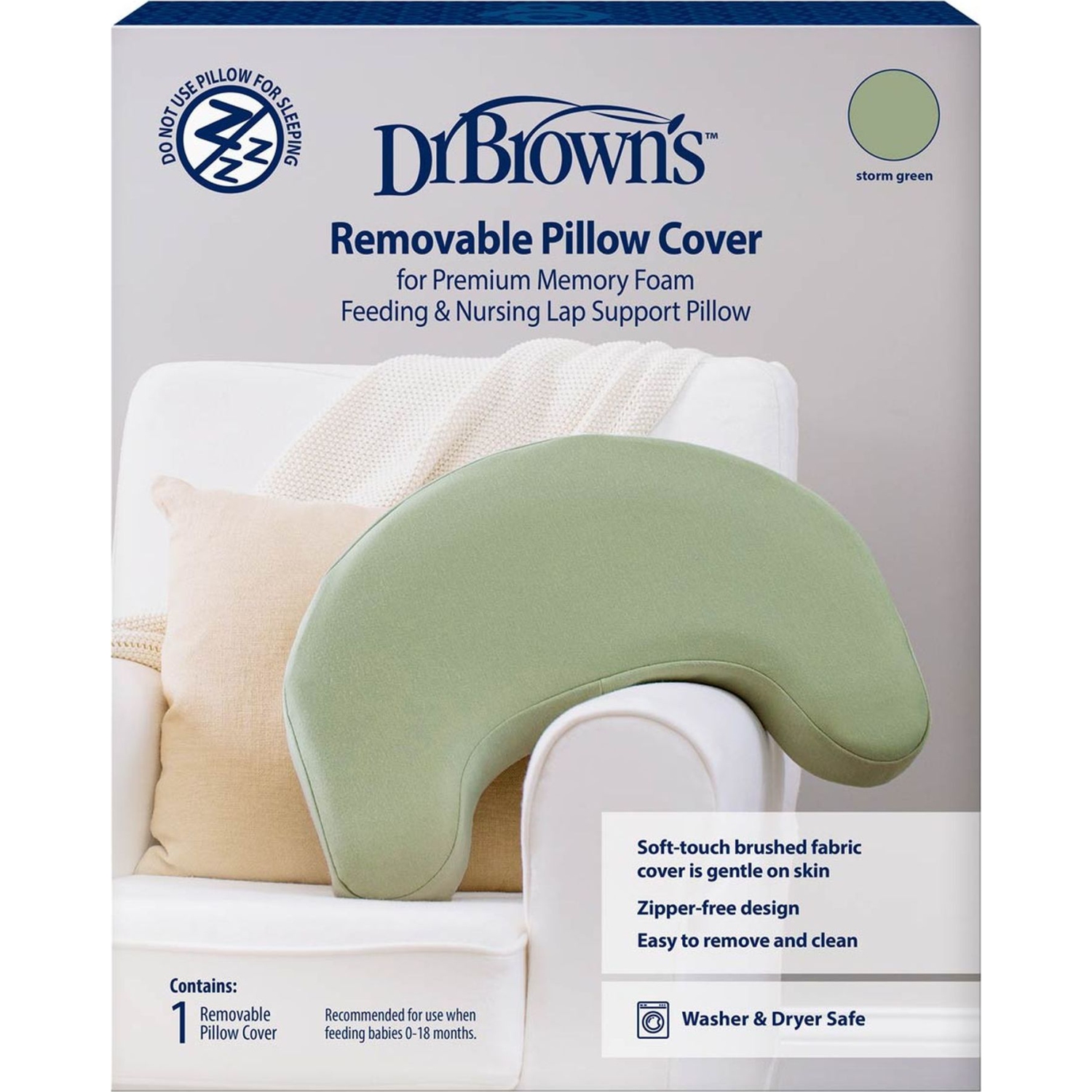 Dr. Brown's Feeding & Nursing Lap Support Pillow Cover - Storm Green