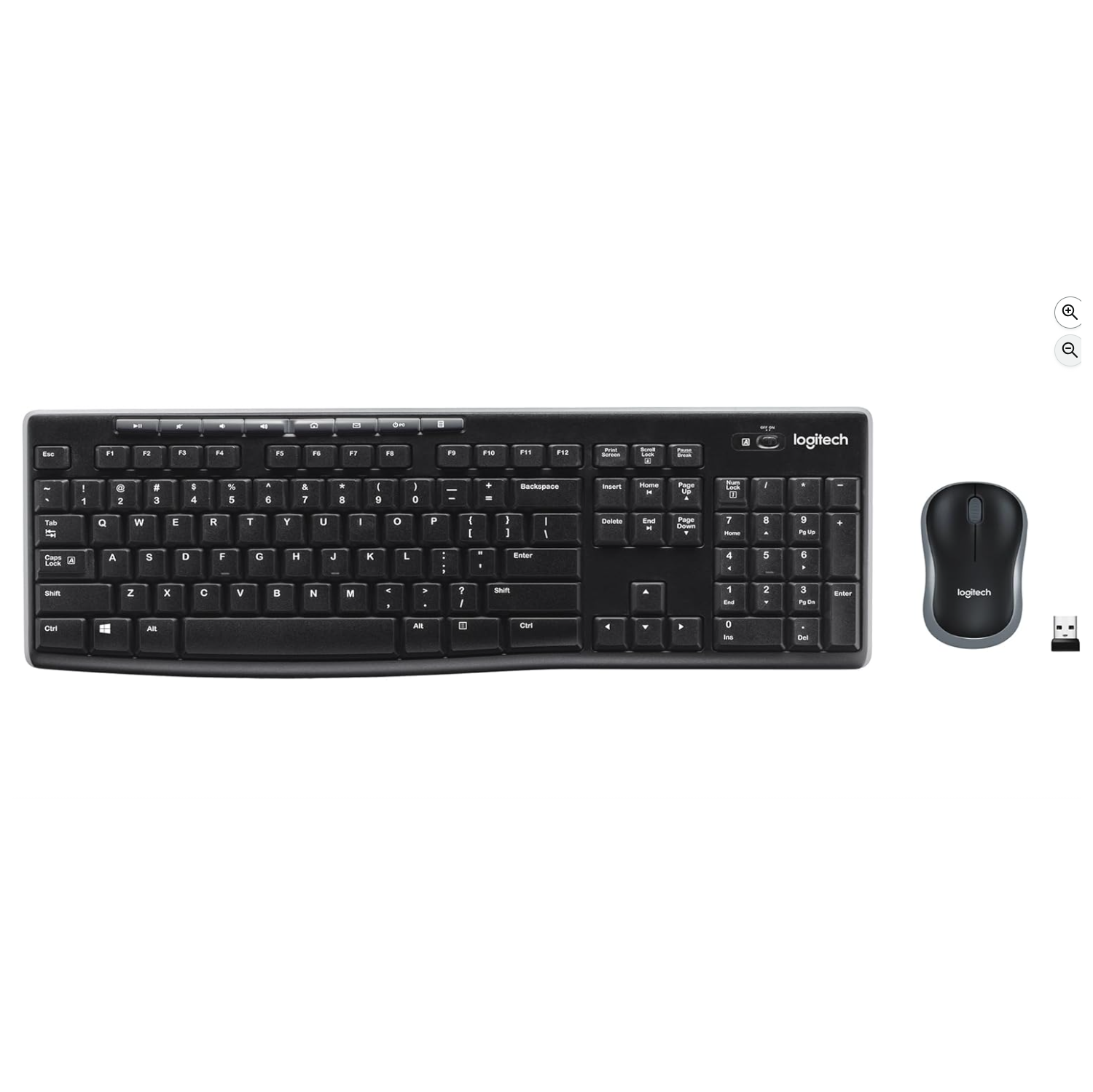 Logitech MK270 Wireless Keyboard and Mouse Combo for Windows, 2.4 GHz Wireless, Compact Mouse, 8 Multimedia and Shortcut Keys, 2-Year Battery Life,