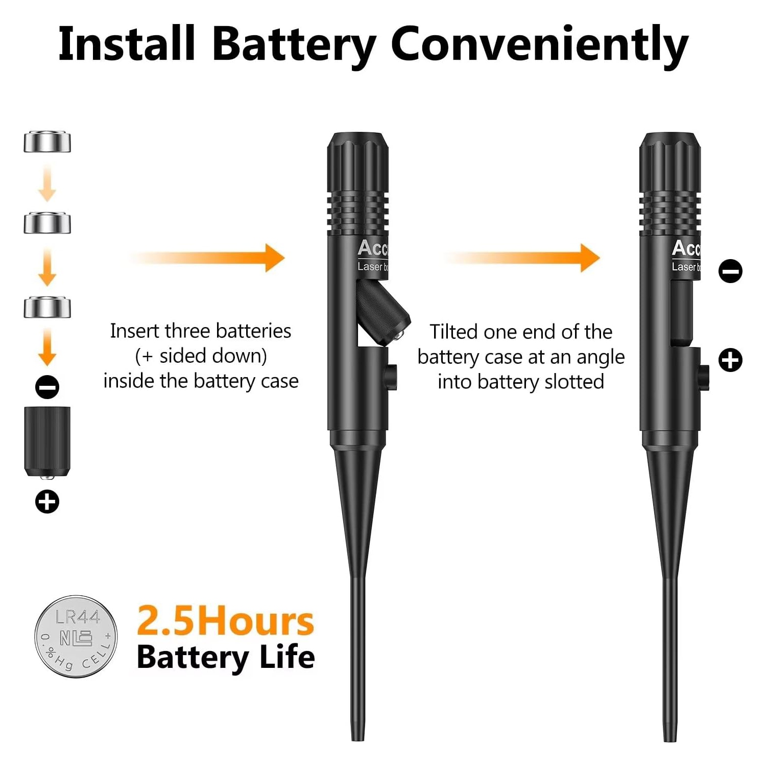 MidTen Red Laser Bore Sight Kit Multiple Caliber for .177 to 12GA Caliber with Big Press Switch Red Dot BoreSighter with 2 Sets of Batteries
