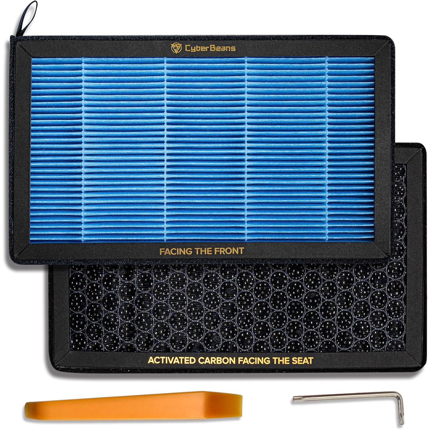 CYBERBEANS Air Conditional Replacement with Activated Carbon for Tesla Model 3 Model Y HEPA Cabin Air Filter Accessories 2016-2024/2025/2026 Upgraded