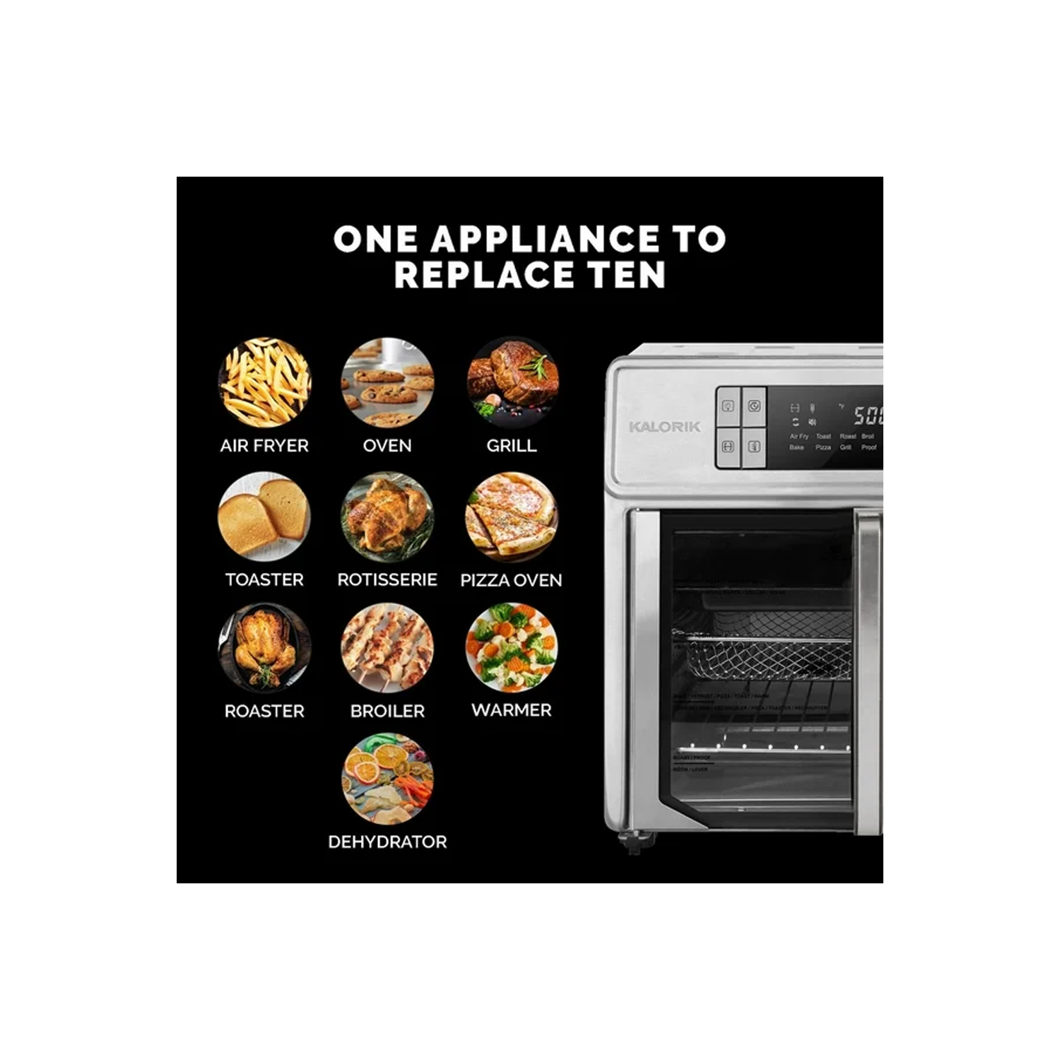 Four friteuse à air chaud numérique 26 pintes MAXX MD Advance de Kalorik – AFO52615SS