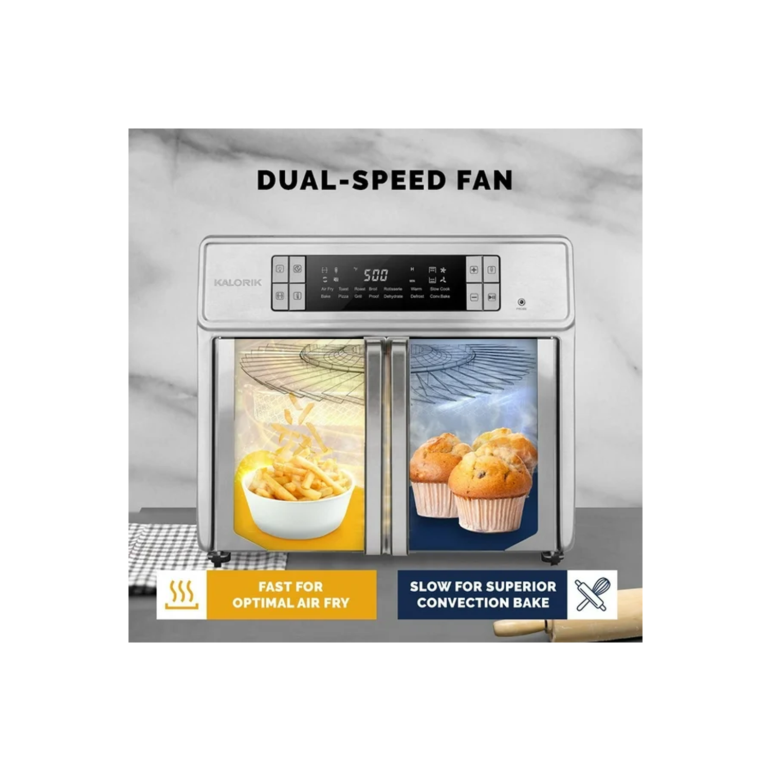 Four friteuse à air chaud numérique 26 pintes MAXX MD Advance de Kalorik – AFO52615SS