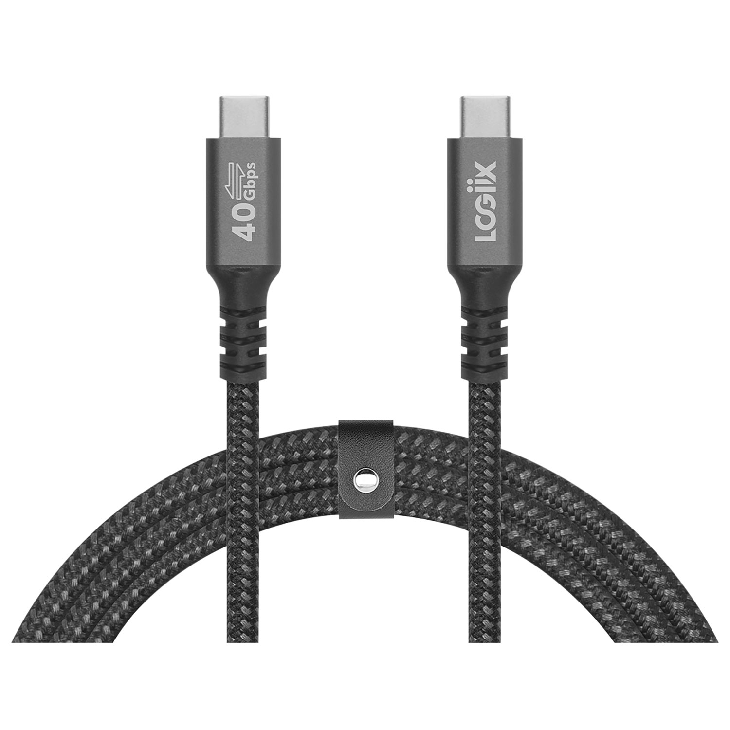 Câble tissé USB-C 1 m 240 W Piston Connect de LOGiiX - Noir