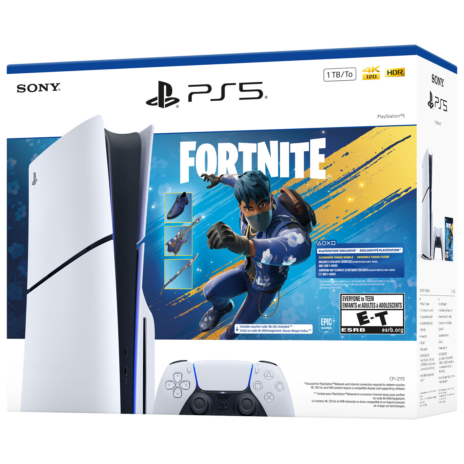 Ensemble PlayStation 5 mince et Fortnite Flowering Chaos