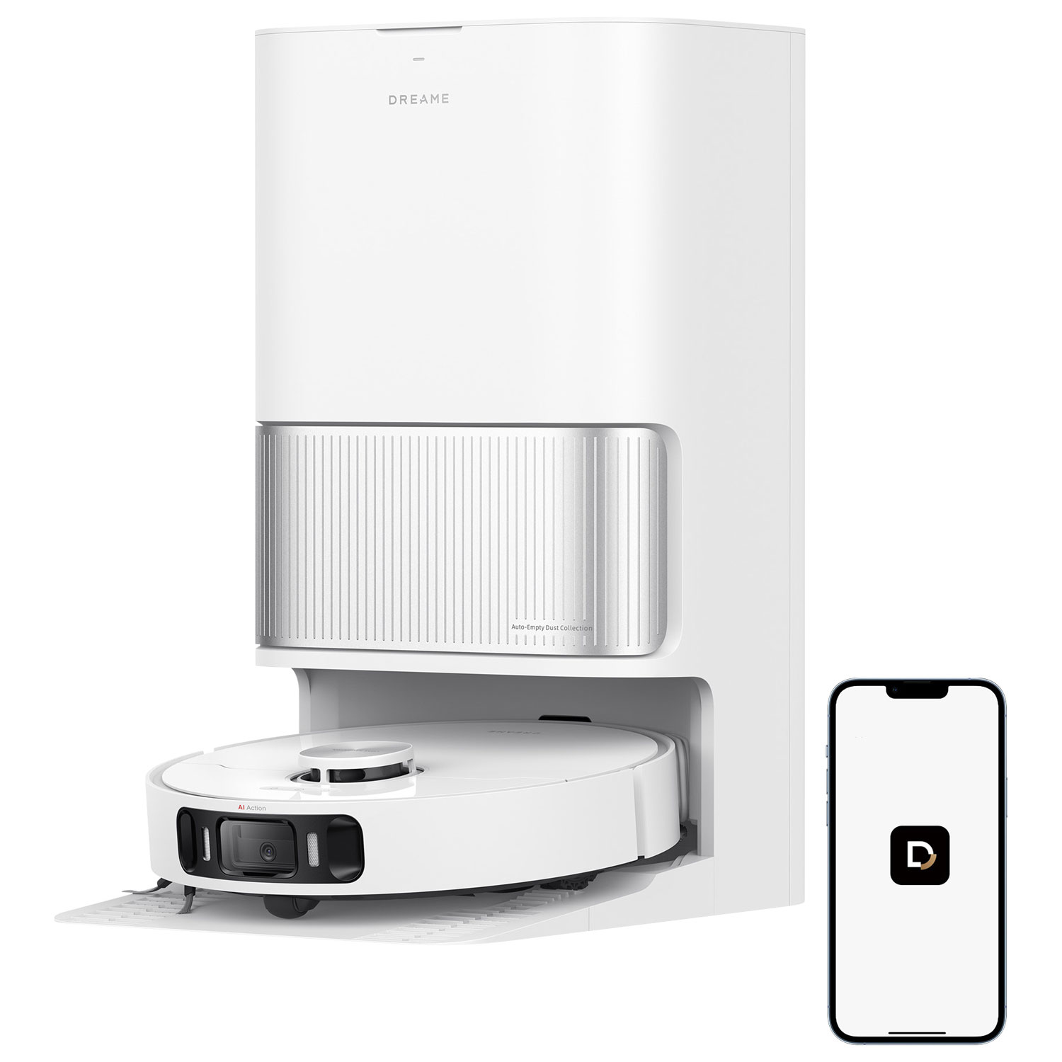 Aspirateur robot à vadrouille autonettoyante à vidange automatique GoVac 500 de Dreame - Blanc