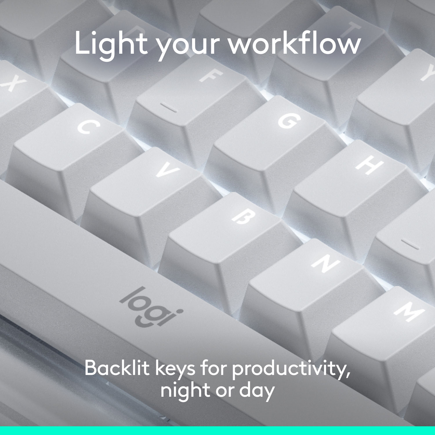 Logitech Alto Keys K98M Bluetooth Backlit Mechanical Full-Size Keyboard - Off-White - English