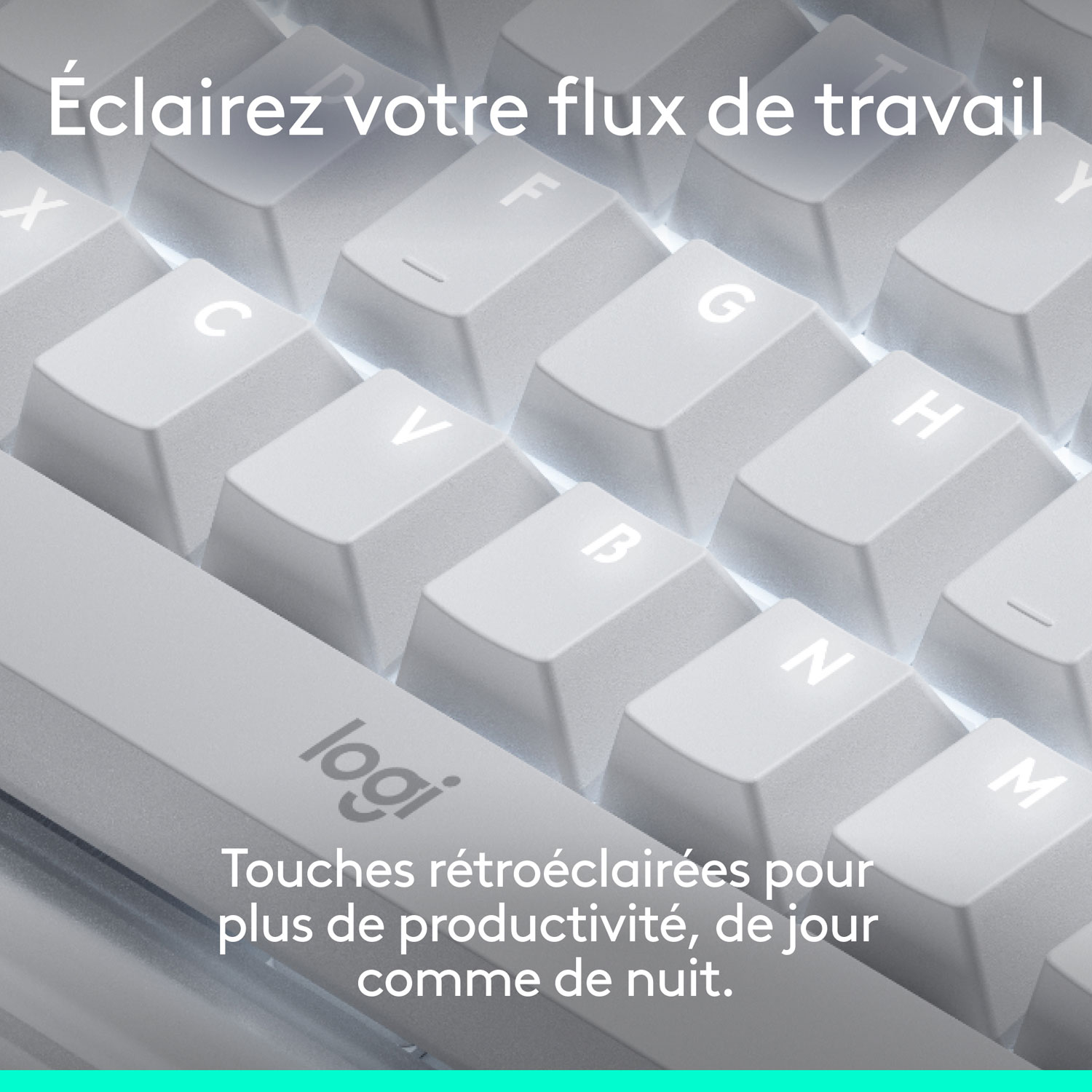 Logitech Alto Keys K98M Bluetooth Backlit Mechanical Full-Size Keyboard - Off-White - English