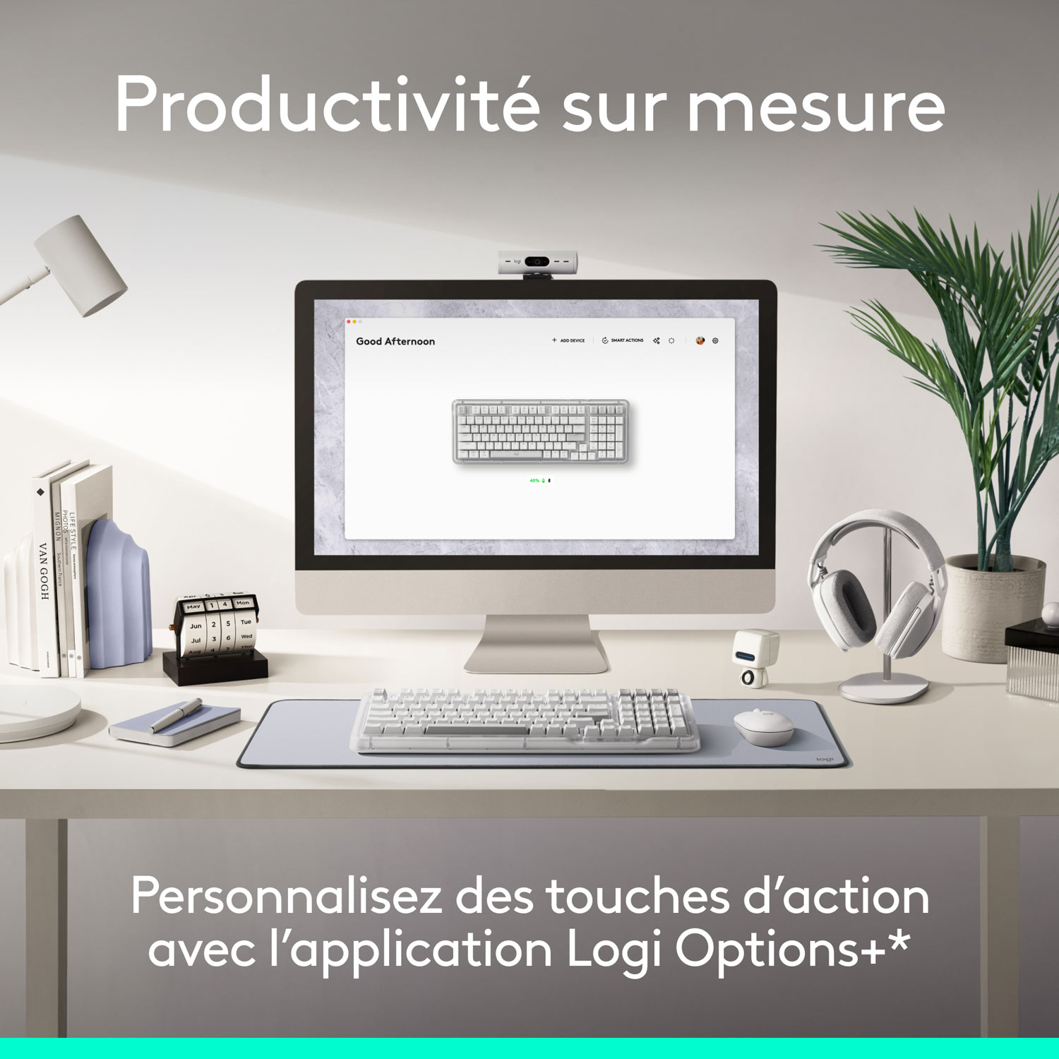 Logitech Alto Keys K98M Bluetooth Backlit Mechanical Full-Size Keyboard - Off-White - English