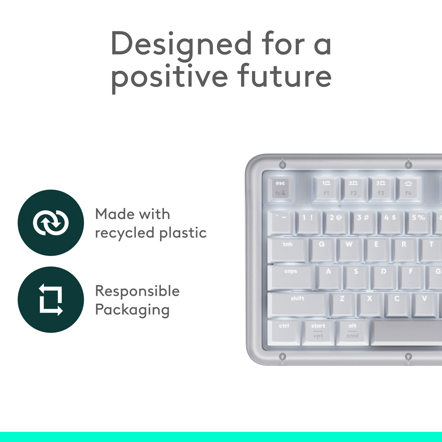 Logitech Alto Keys K98M Bluetooth Backlit Mechanical Full-Size Keyboard - Off-White - English