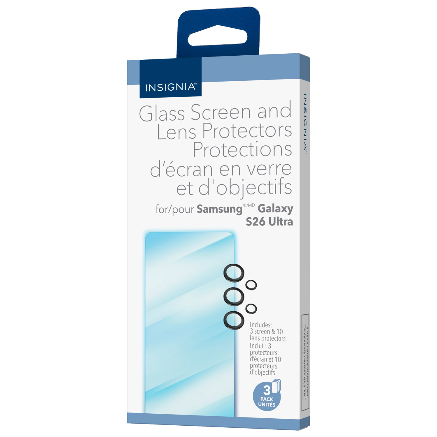 Insignia Glass Screen Protector with Camera Lens Protectors for Galaxy S26 Ultra - Only at Best Buy