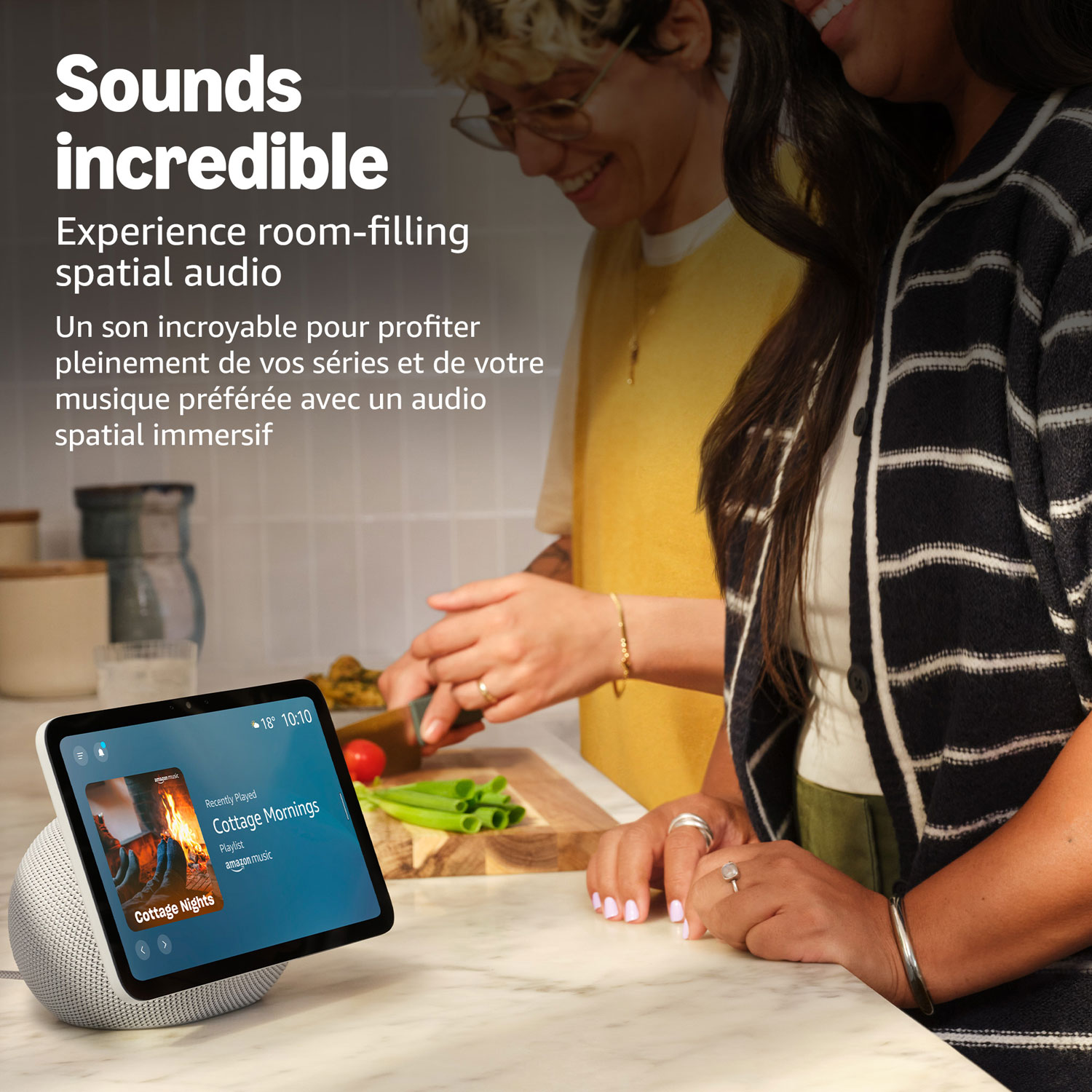 Écran intelligent Echo Show 8 d'Amazon avec son spatial et Alexa+ - Graphite