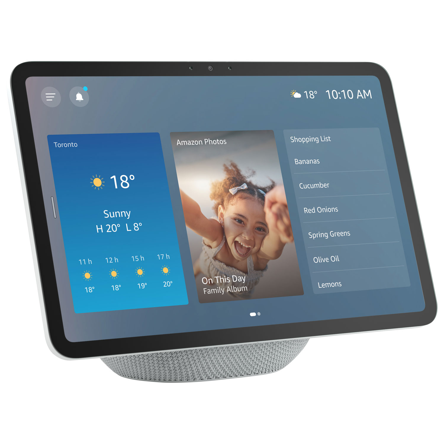 Écran intelligent Echo Show 11 d'Amazon avec son spatial et Alexa+ - Blanc glacier
