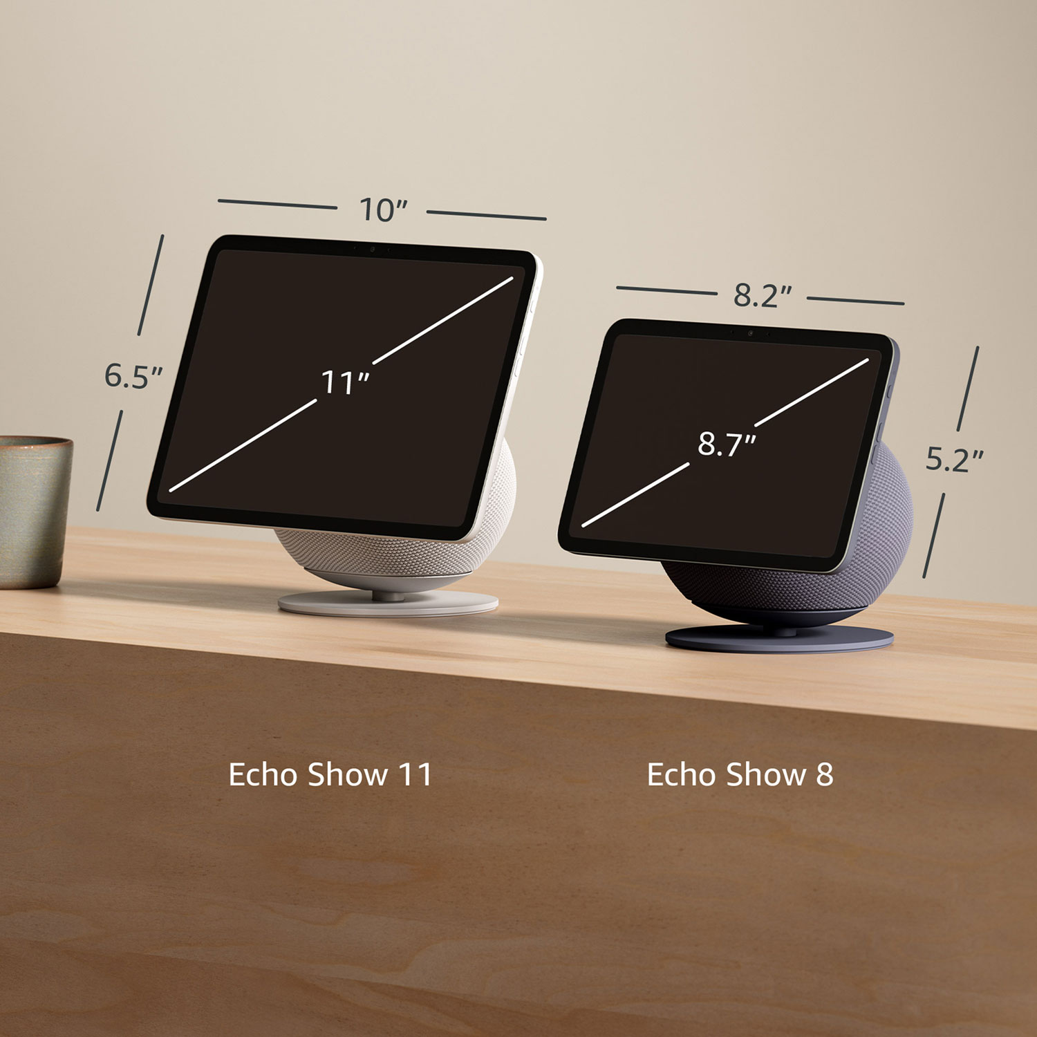 Écran intelligent Echo Show 11 d'Amazon avec son spatial et Alexa+ - Blanc glacier