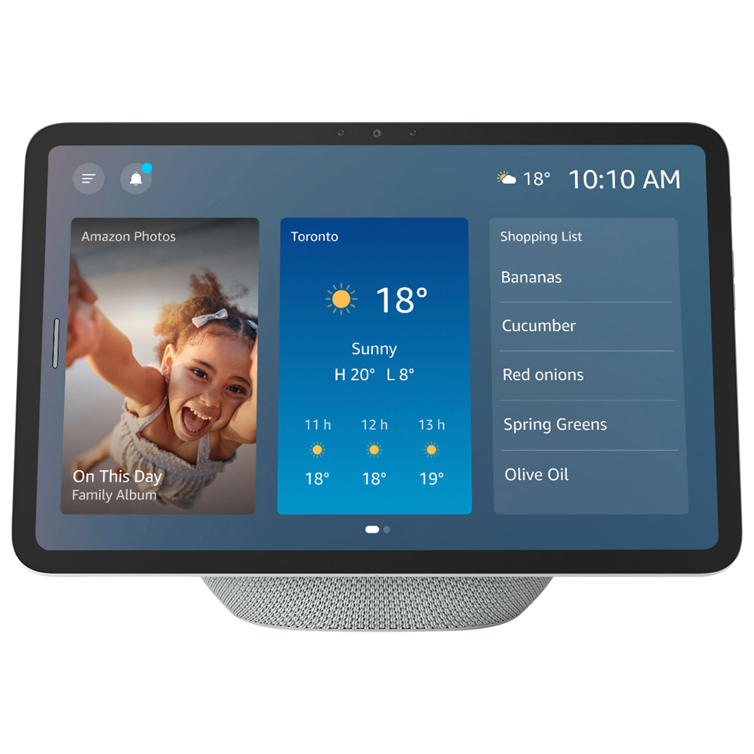 Écran intelligent Echo Show 8 d'Amazon avec son spatial et Alexa - Blanc glacier