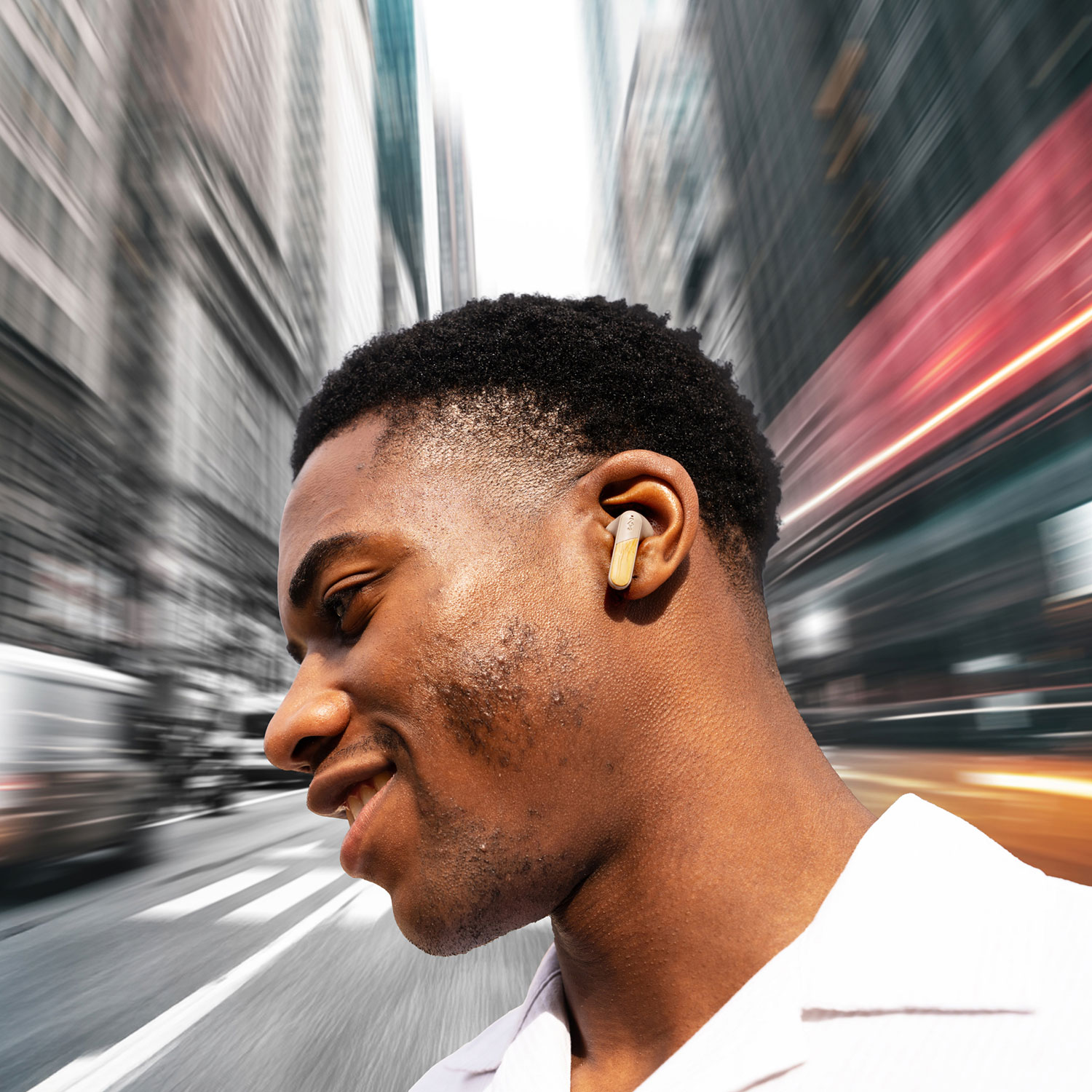 Écouteurs boutons 100 % sans fil à suppression active du bruit Trenchtown de House of Marley - Crème