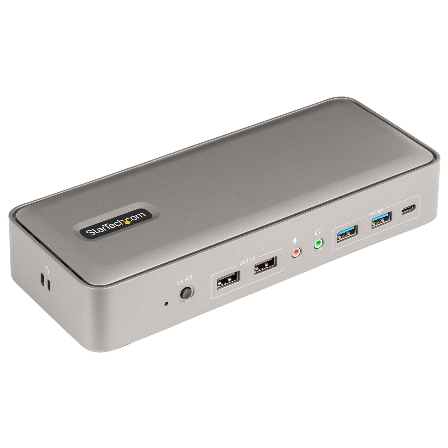 Boîte ouverte - Station d'accueil KVM USB-C de StarTech pour deux portables - Gris spatial