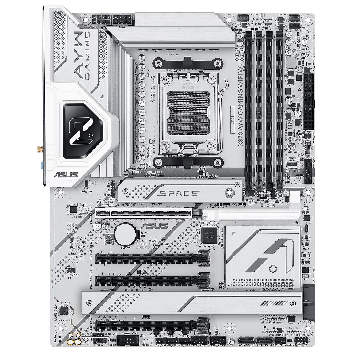 Carte mère X870 AYW Gaming Wi-Fi 6 AM5 DDR5 d'ASUS pour processeurs Ryzen 9000/8000/7000 d'AMD