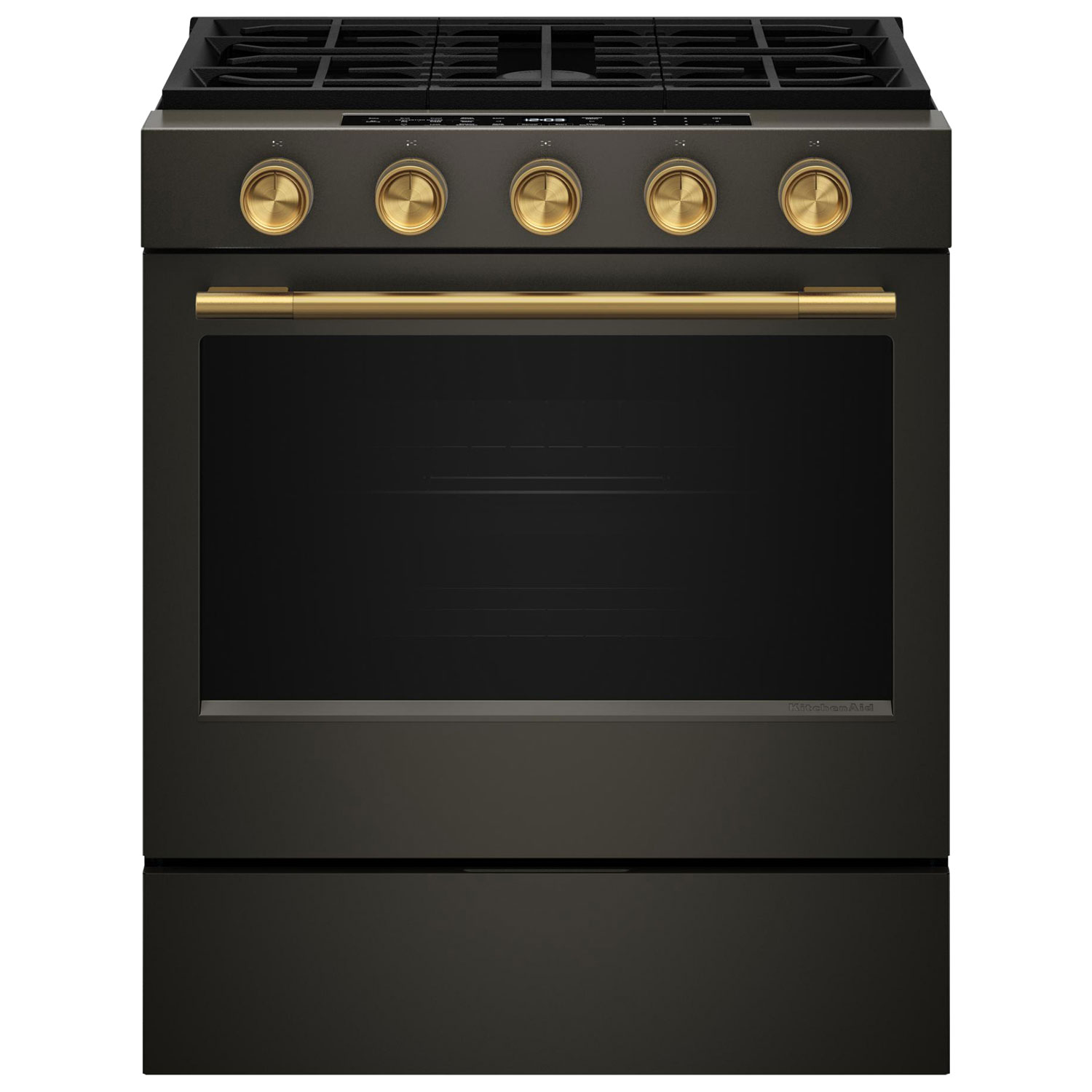 Trousse 6 pièces avec poignée et boutons pour cuisinière électrique encastrable à convection de KitchenAid - Laiton