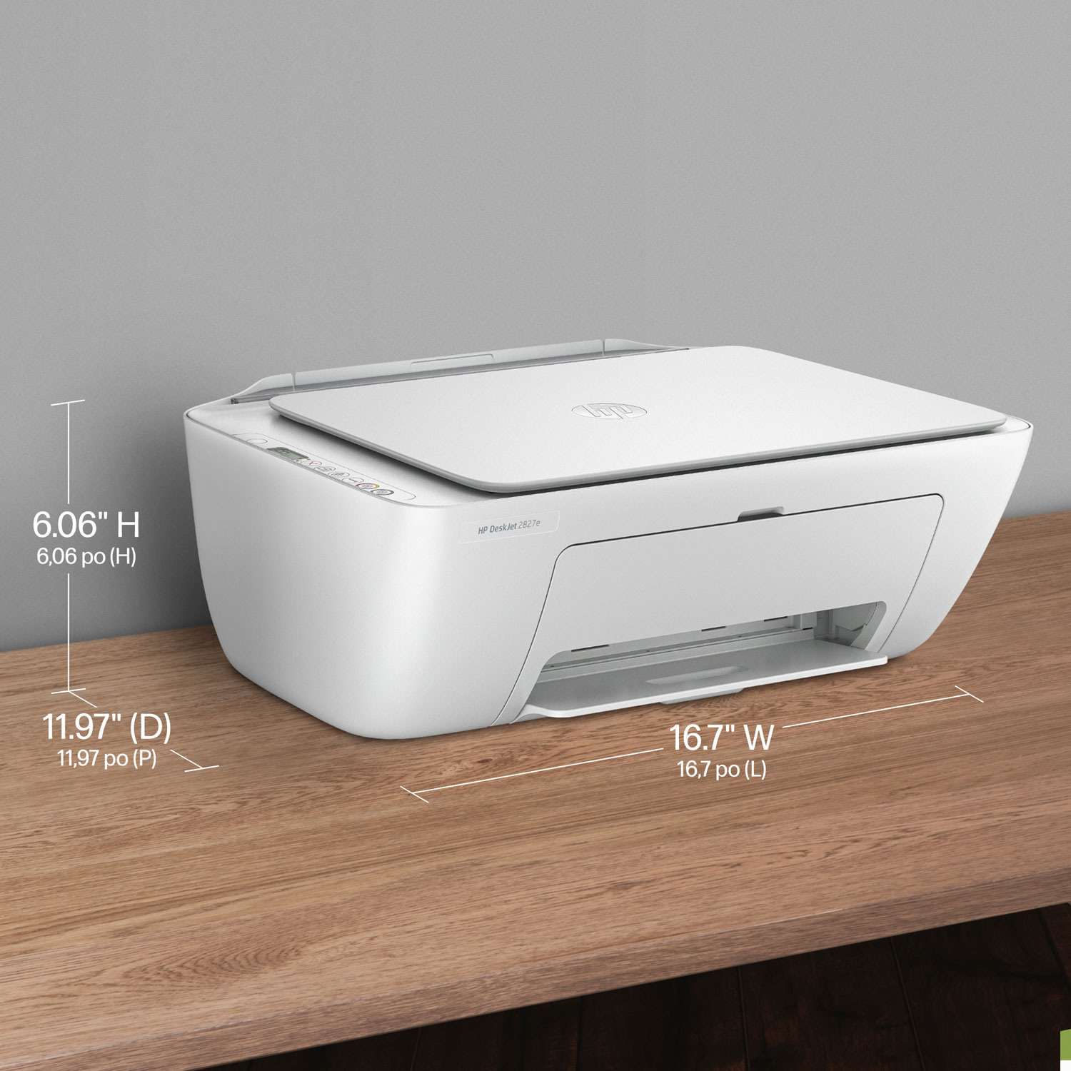 Imprimante à jet d'encre tout-en-un sans fil DeskJet 2827e de HP