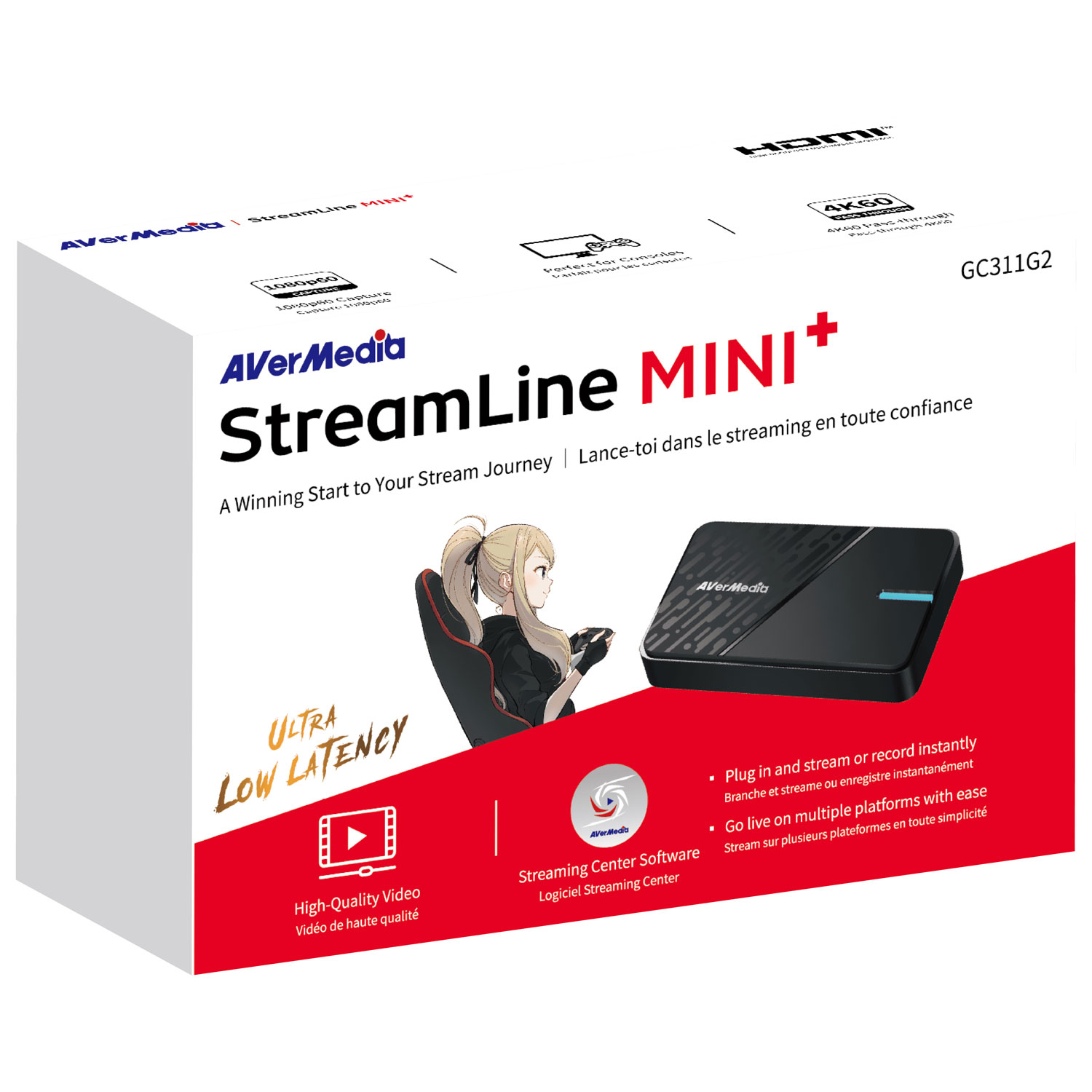 Carte de saisie vidéo USB 3.0 1080p StreamLine MINI+ d'AverMedia