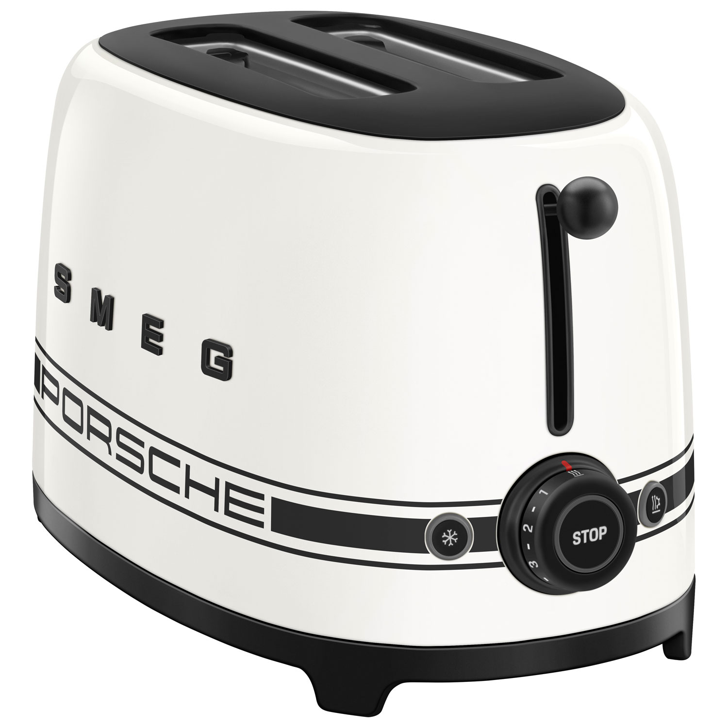 Grille-pain rétro Années 50 de Smeg x Porsche - 2 tranches - Blanc - Partenaire de détail exclusif
