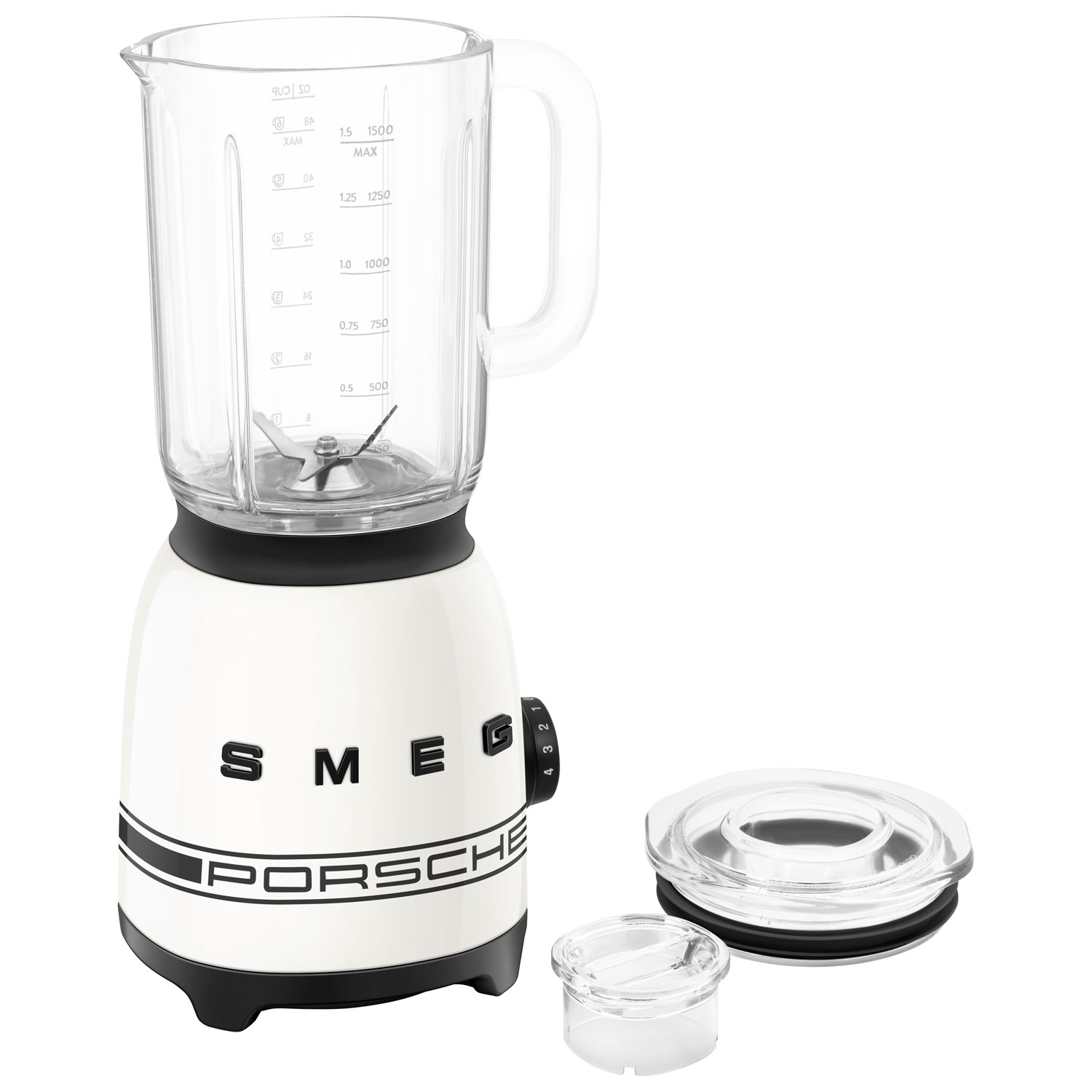 Smeg x Porsche 50's Style 1.5L 600-Watt Countertop Blender - Carrara White - Exclusive Retail Partner