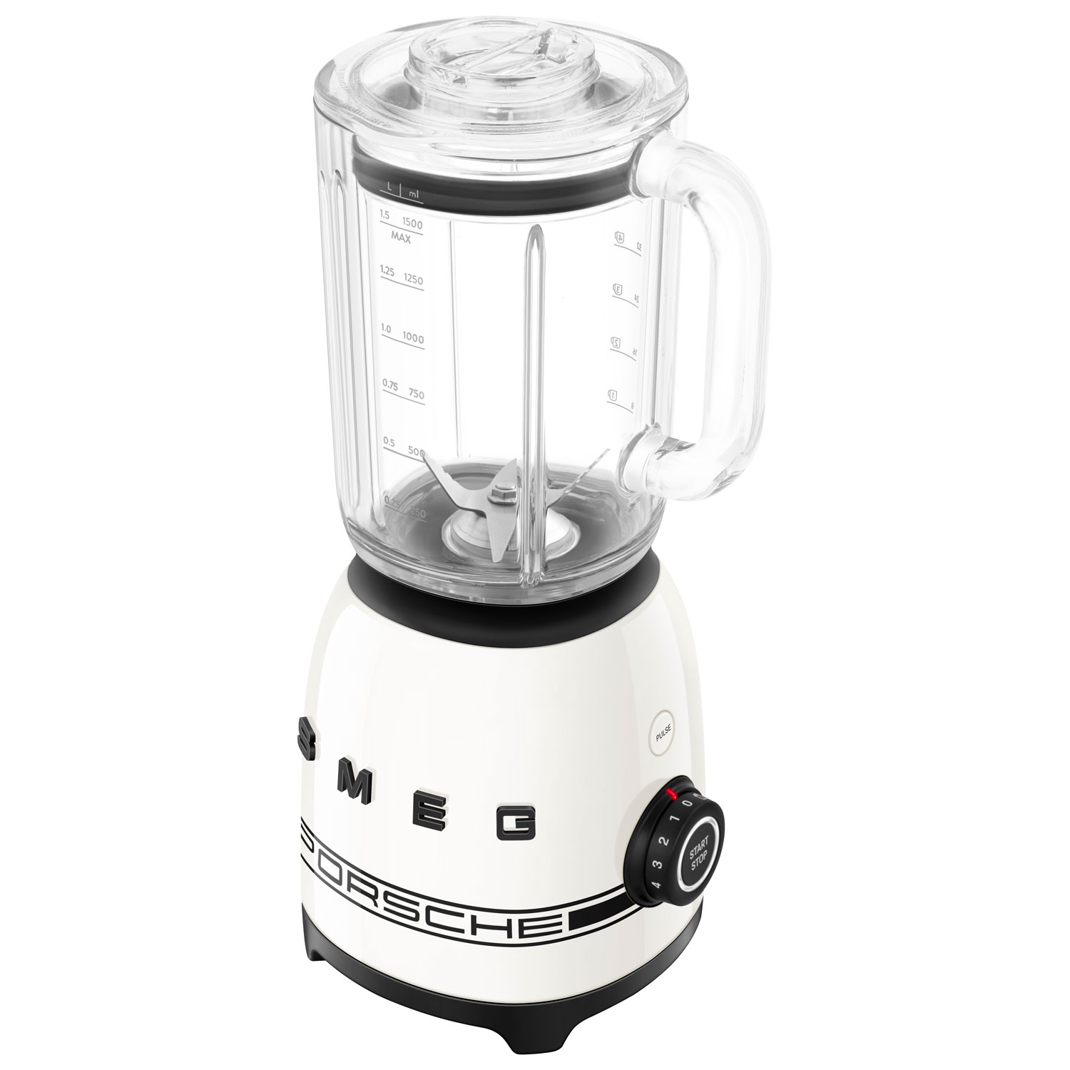 Smeg x Porsche 50's Style 1.5L 600-Watt Countertop Blender - Carrara White - Exclusive Retail Partner
