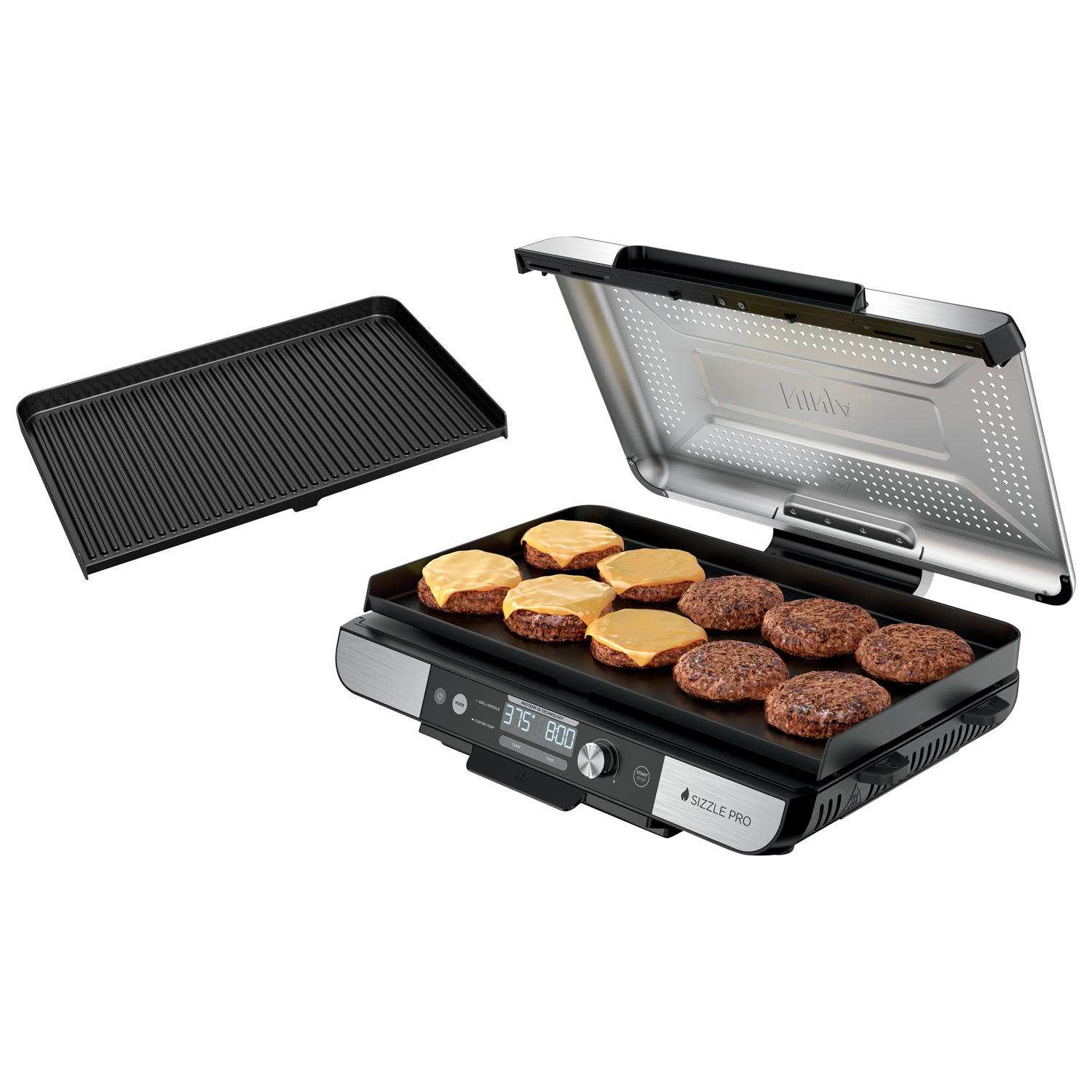 Ninja Sizzle Pro XL 20" Indoor Grill - Black/Stainless Steel