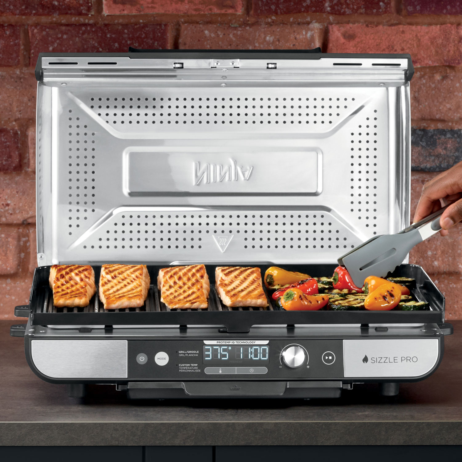 Ninja Sizzle Pro XL 20" Indoor Grill - Black/Stainless Steel