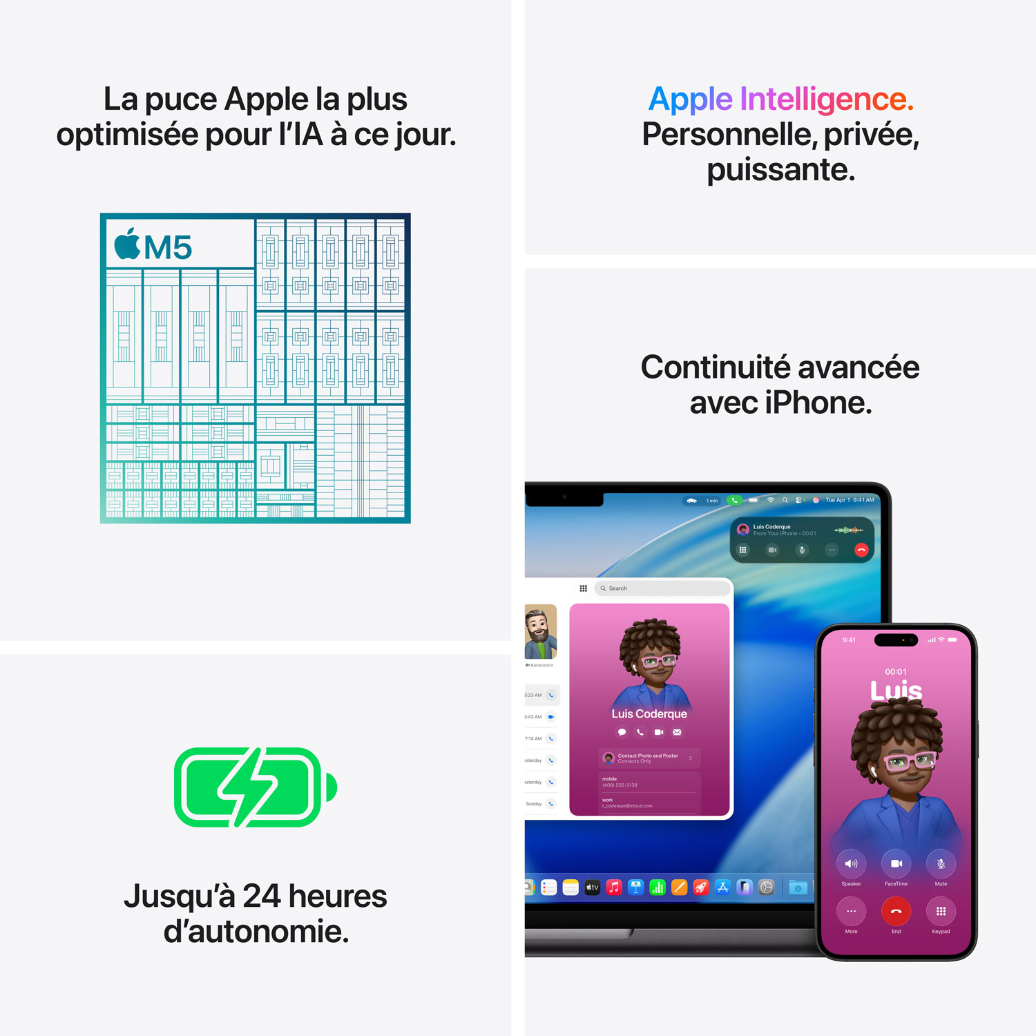 MacBook Pro de 14 po d'Apple - Argenté (M5 d'Apple/RAM 16 Go/SSD 1 To) - Français