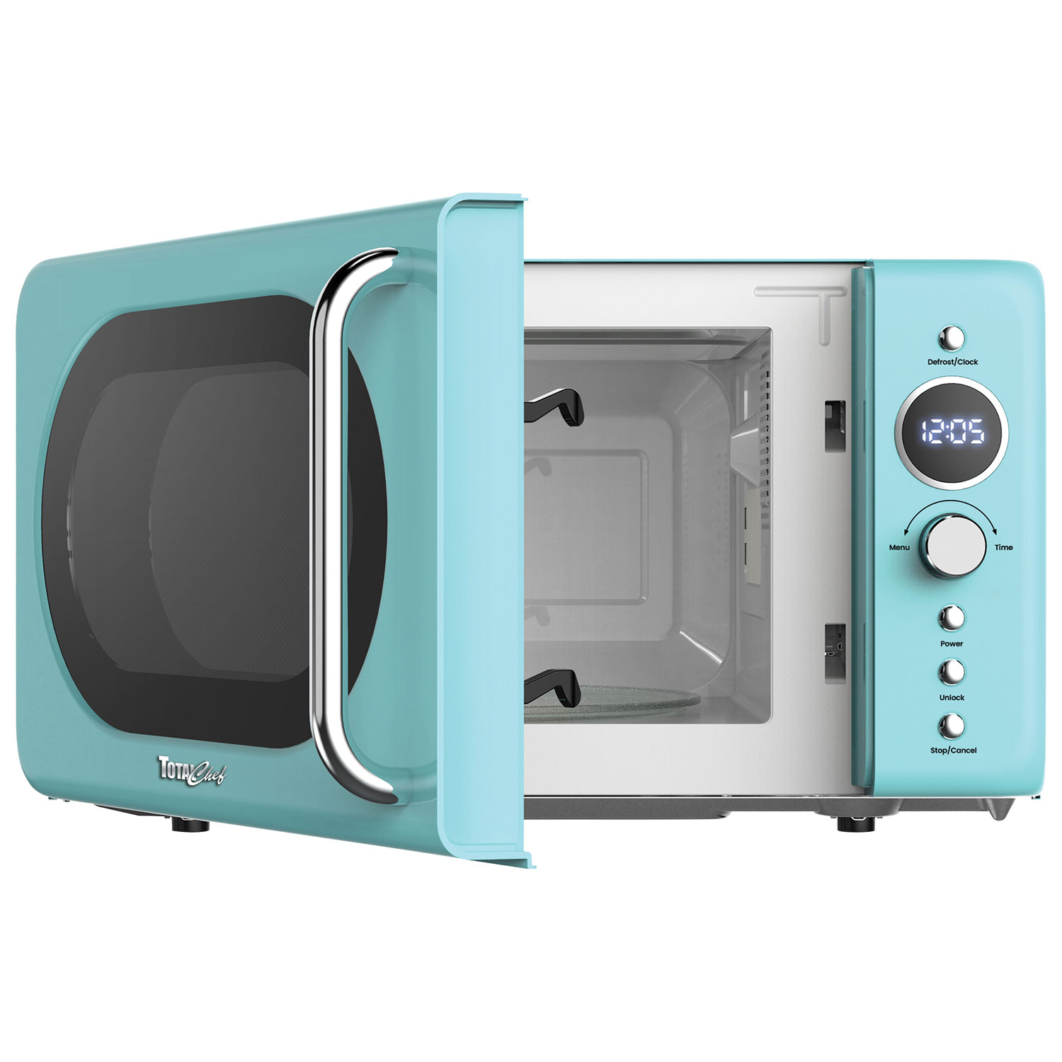 Micro-ondes de comptoir de 0,7 pi³ Retro de Total Chef - Bleu