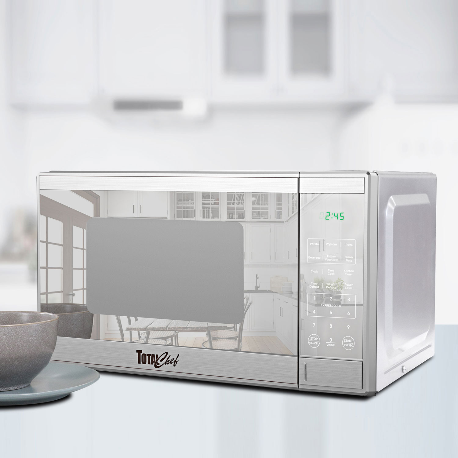 Micro-ondes de comptoir de 0,9 pi³ de Total Chef - Acier inoxydable