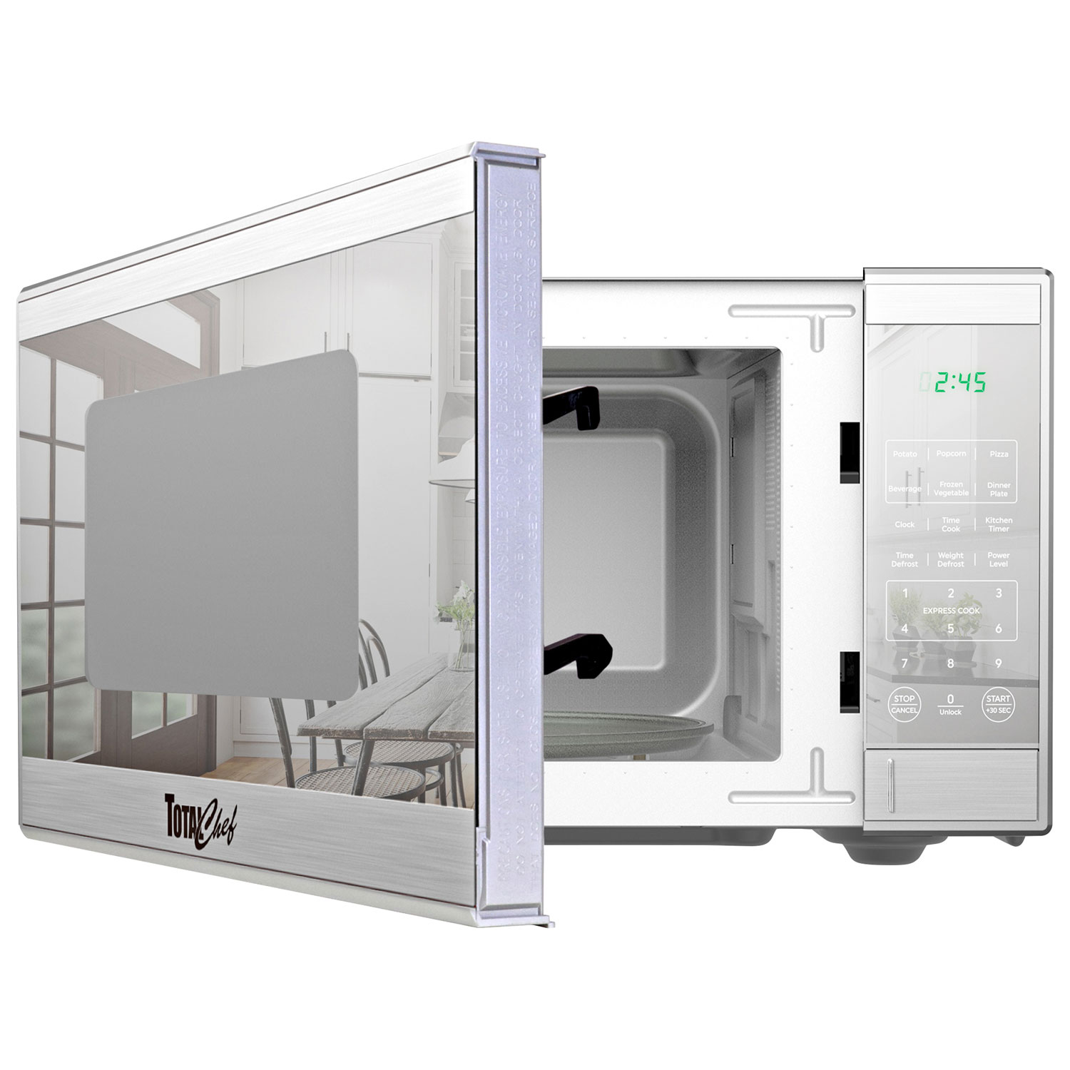 Micro-ondes de comptoir de 0,9 pi³ de Total Chef - Acier inoxydable