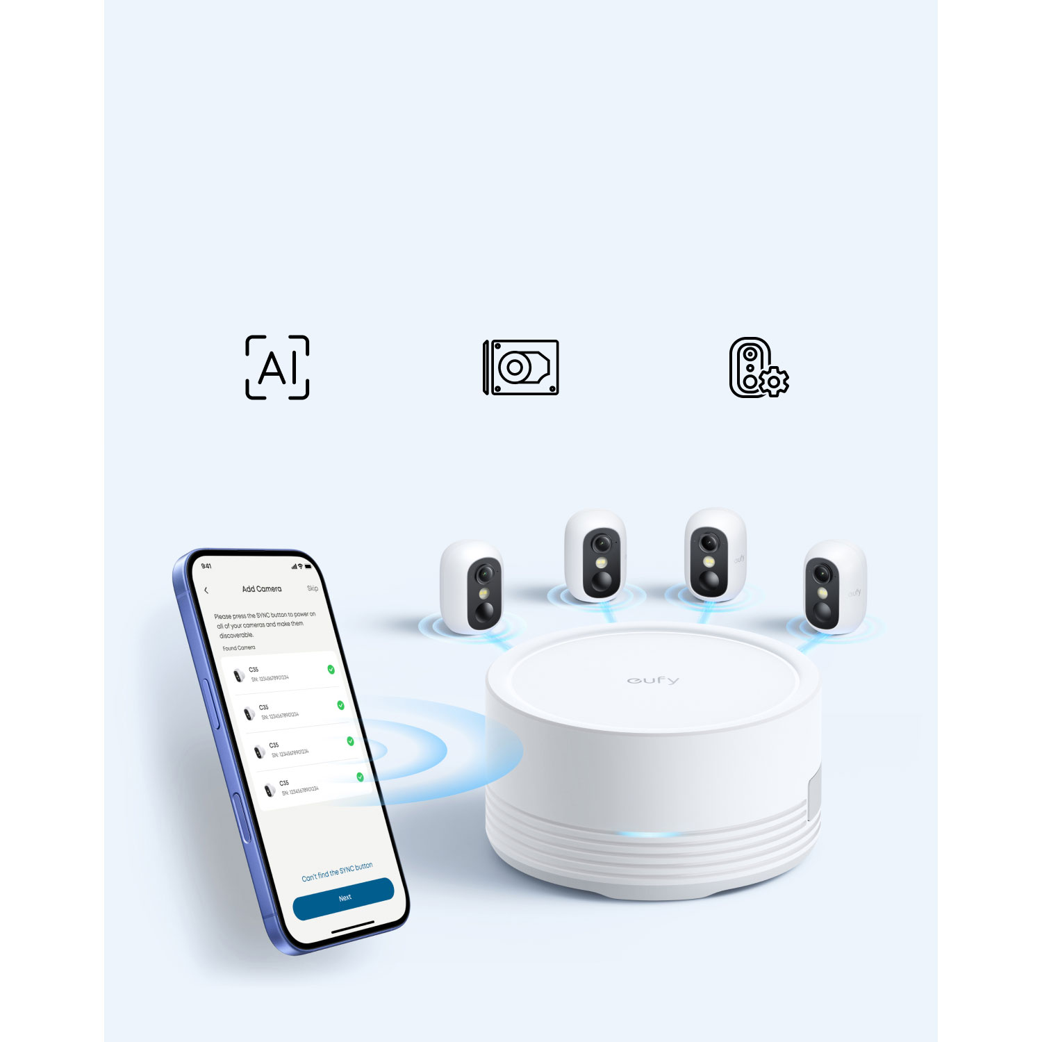 Caméra de surveillance sans fil intérieure/extérieure HD intégrale 1080p eufyCam C35 d'eufy - Paquet de 2