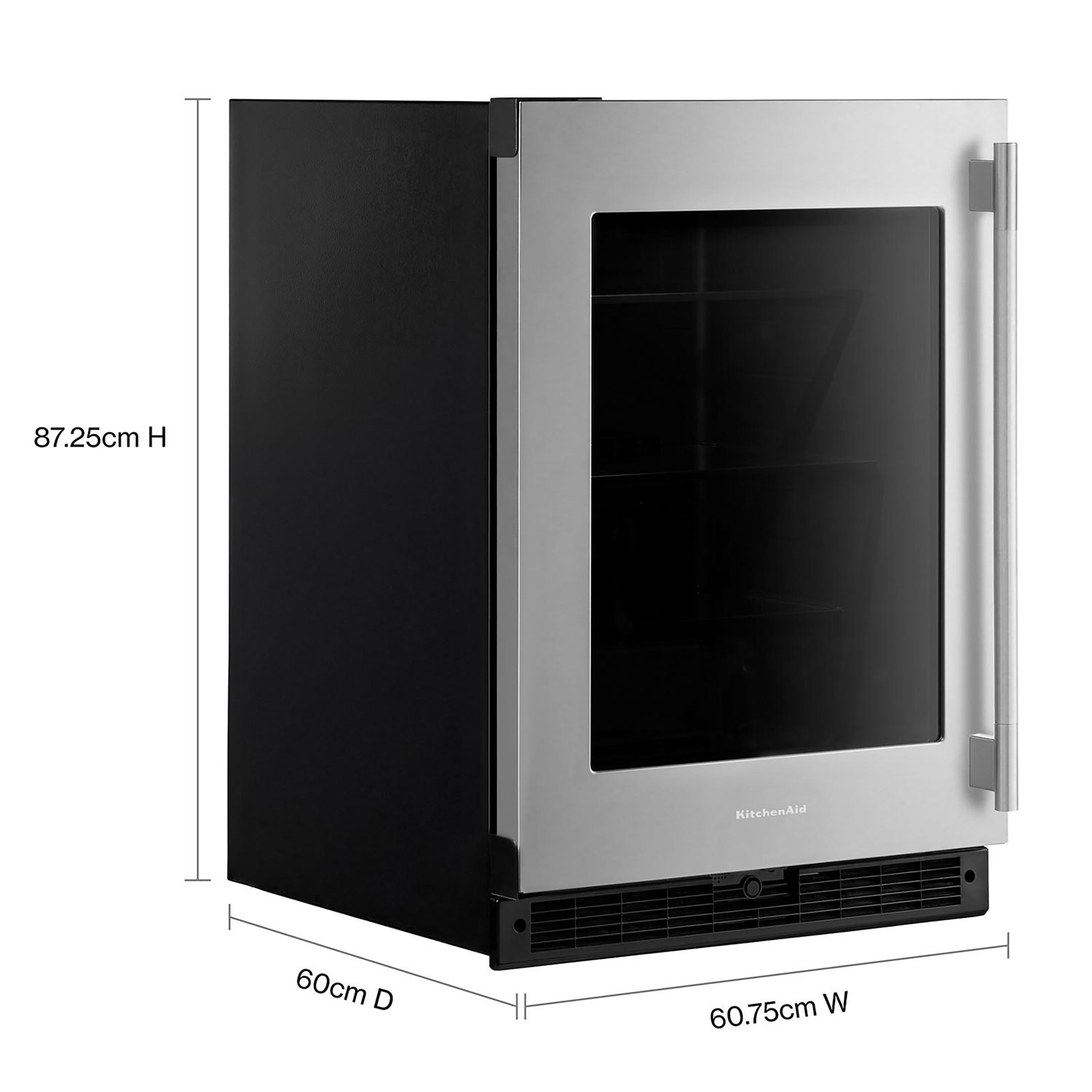 KitchenAid Undercounter 5.2 Cu. Ft. Bar Fridge - Black Cabinet/Stainless Doors