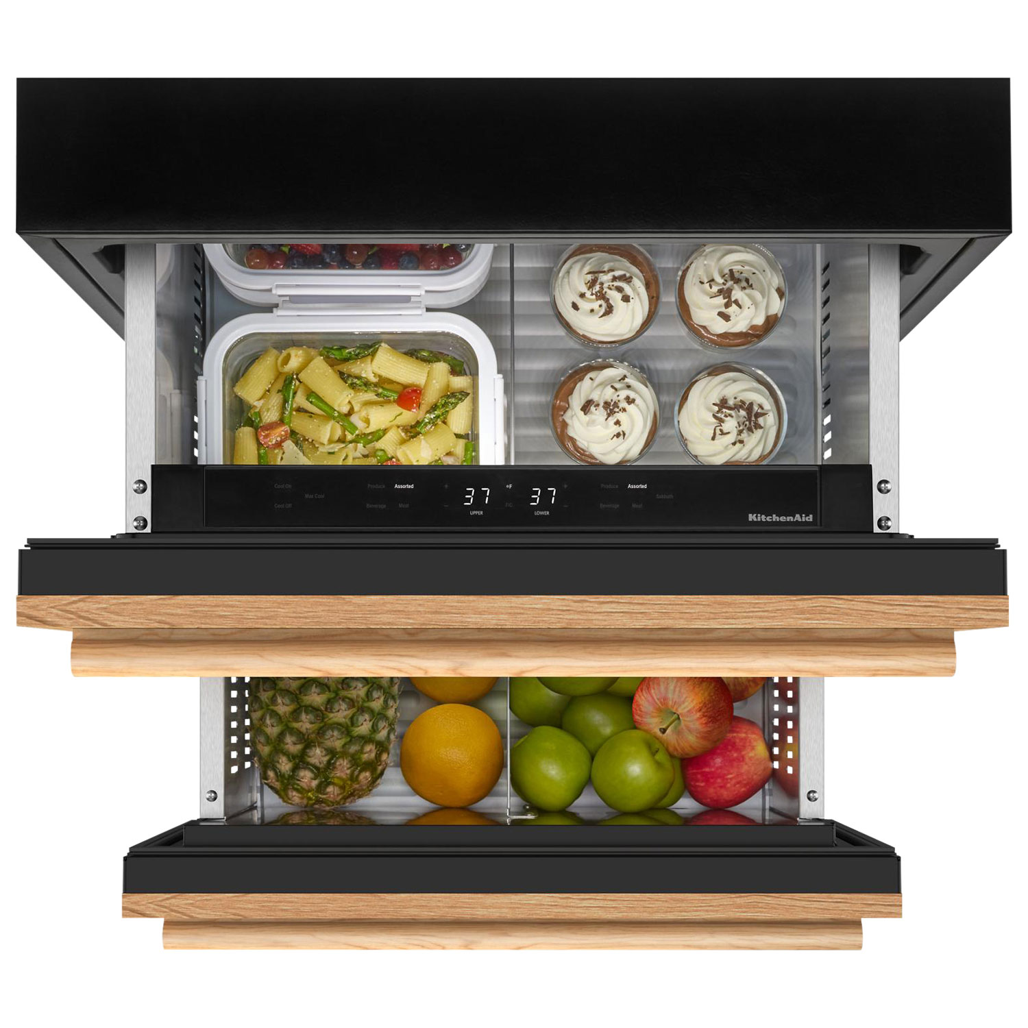 Réfrigérateur de bar encastrable sous le comptoir à deux tiroirs 4,2 pi³ de KitchenAid - Compatible avec panneau