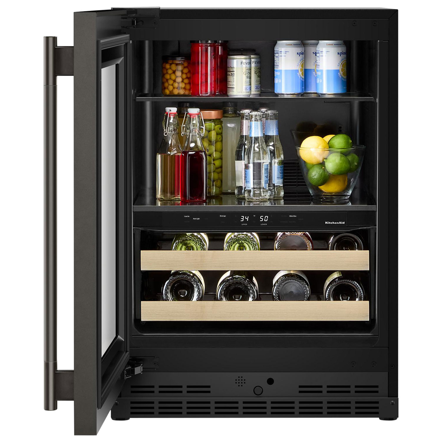 Réfrigérateur à boissons autonome pour 14 bouteilles de KitchenAid - Fonte noire