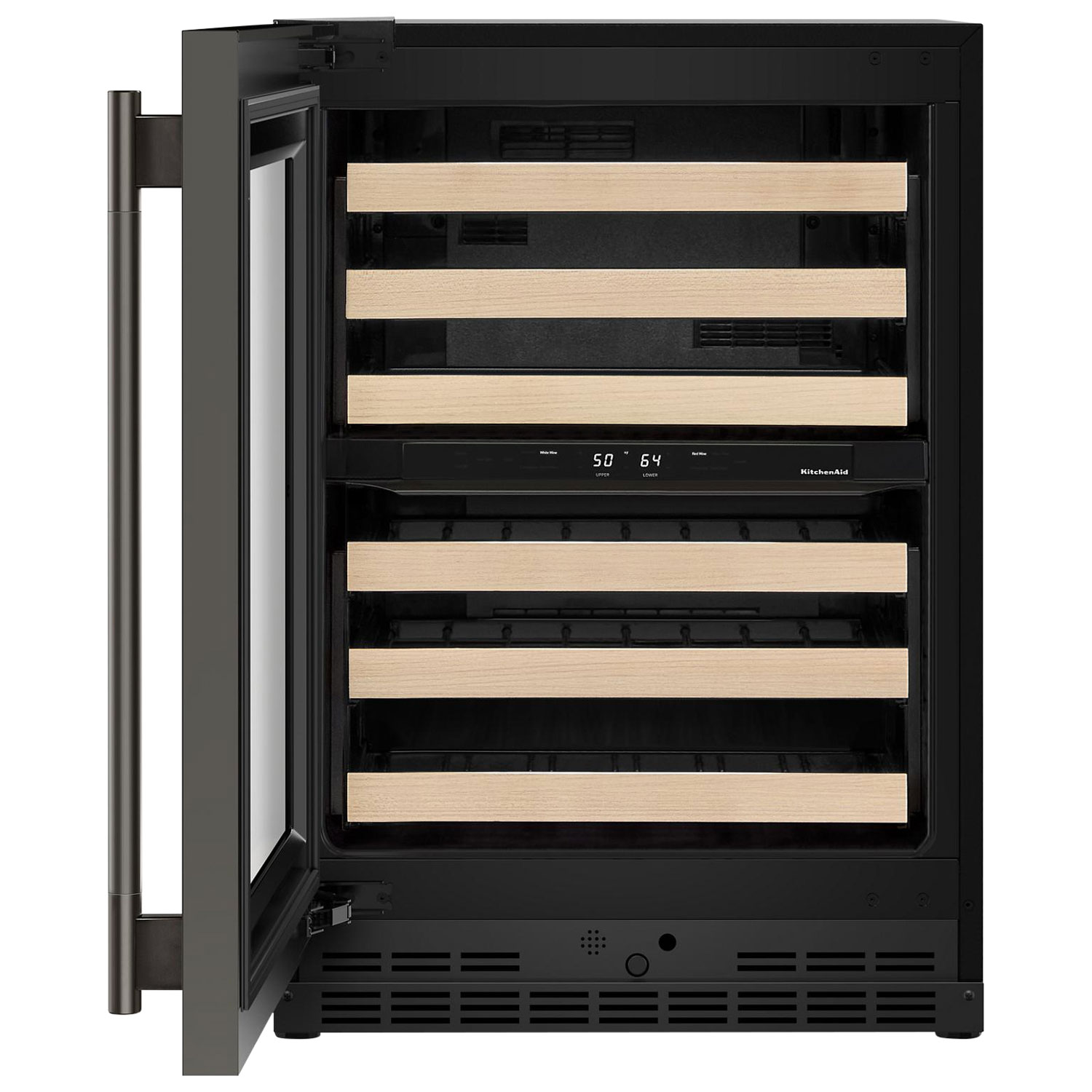 KitchenAid Undercounter 46-Bottle Freestanding Wine Cellar - Black Ore