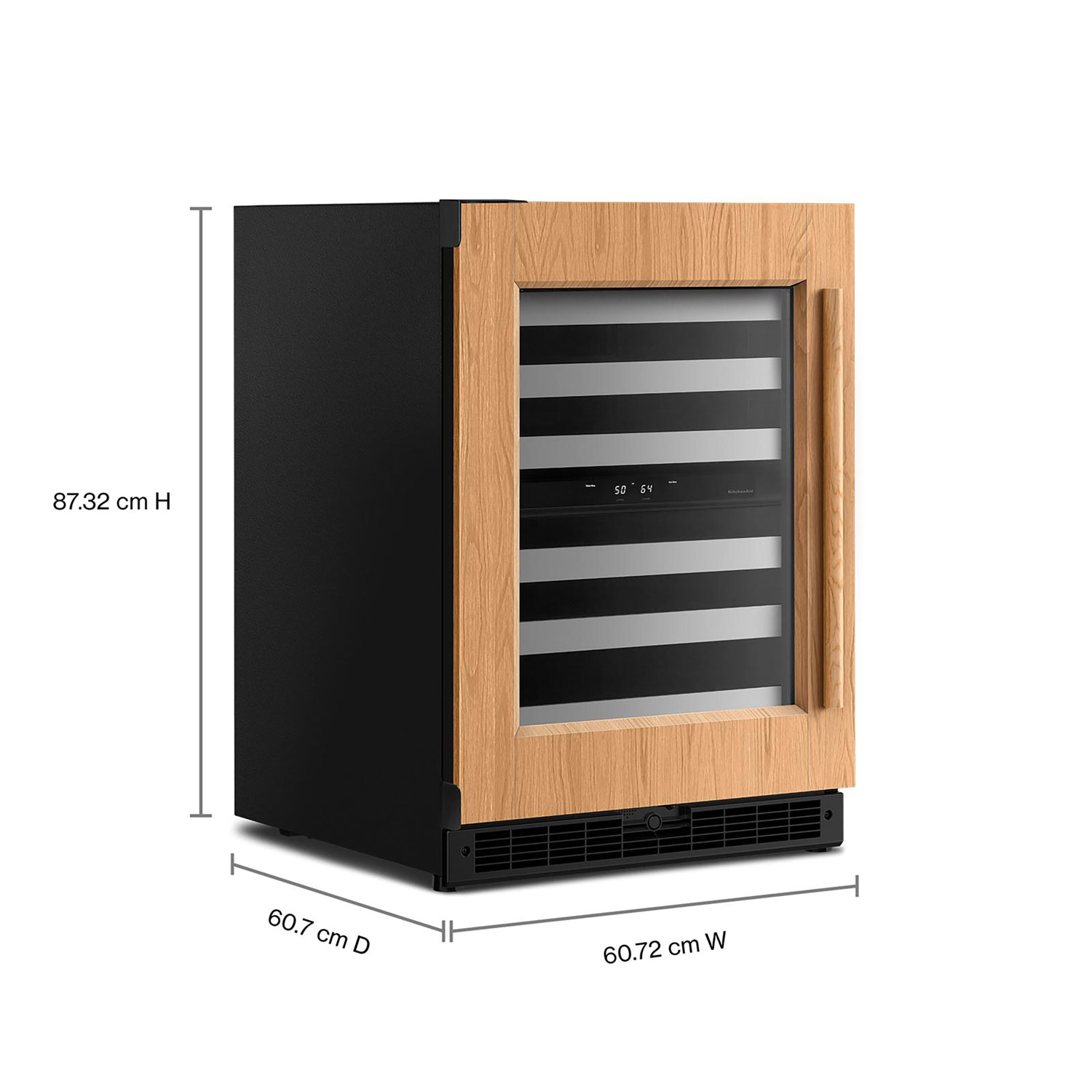 Cellier autonome de 46 bouteilles sous le comptoir de KitchenAid - Compatible avec panneau