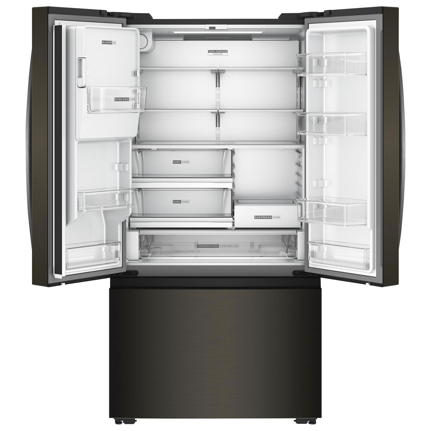 Whirlpool 36" 23.4 Cu. Ft. French Door Refrigerator with Water & Ice Dispenser - Black Stainless Finish