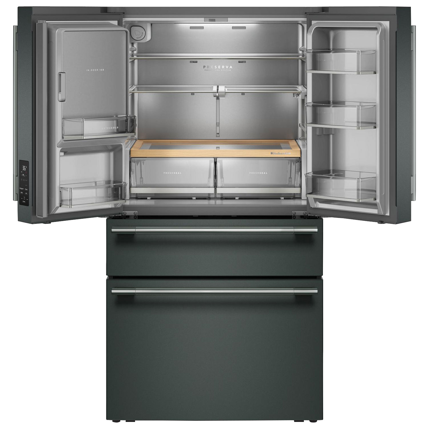 Réfrigérateur à deux portes 28,7 pi³ 36 po avec distributeur d'eau et de glaçons de KitchenAid - Genévrier