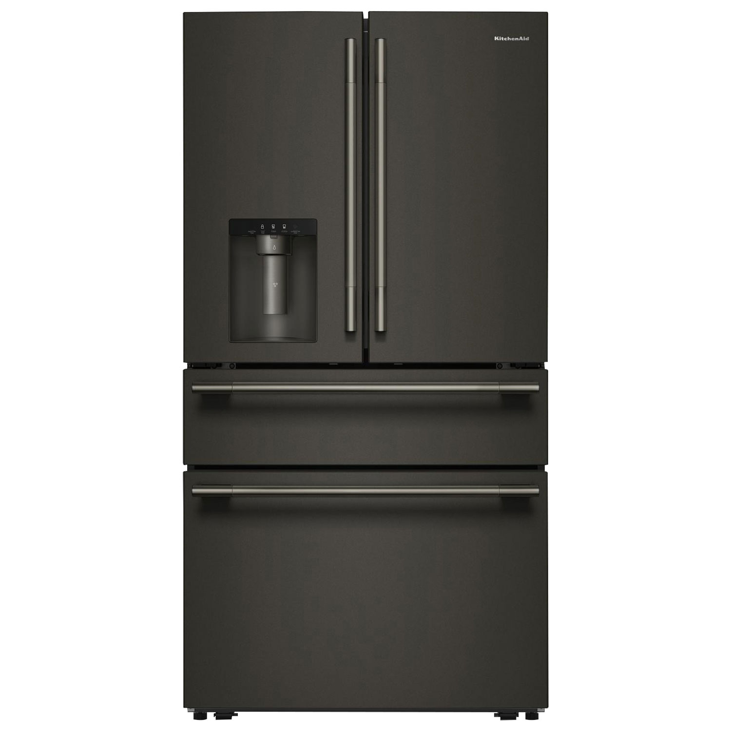 KitchenAid 36" 28.7 Cu. Ft. French Door Refrigerator w/ Water & Ice Dispenser - Black Ore