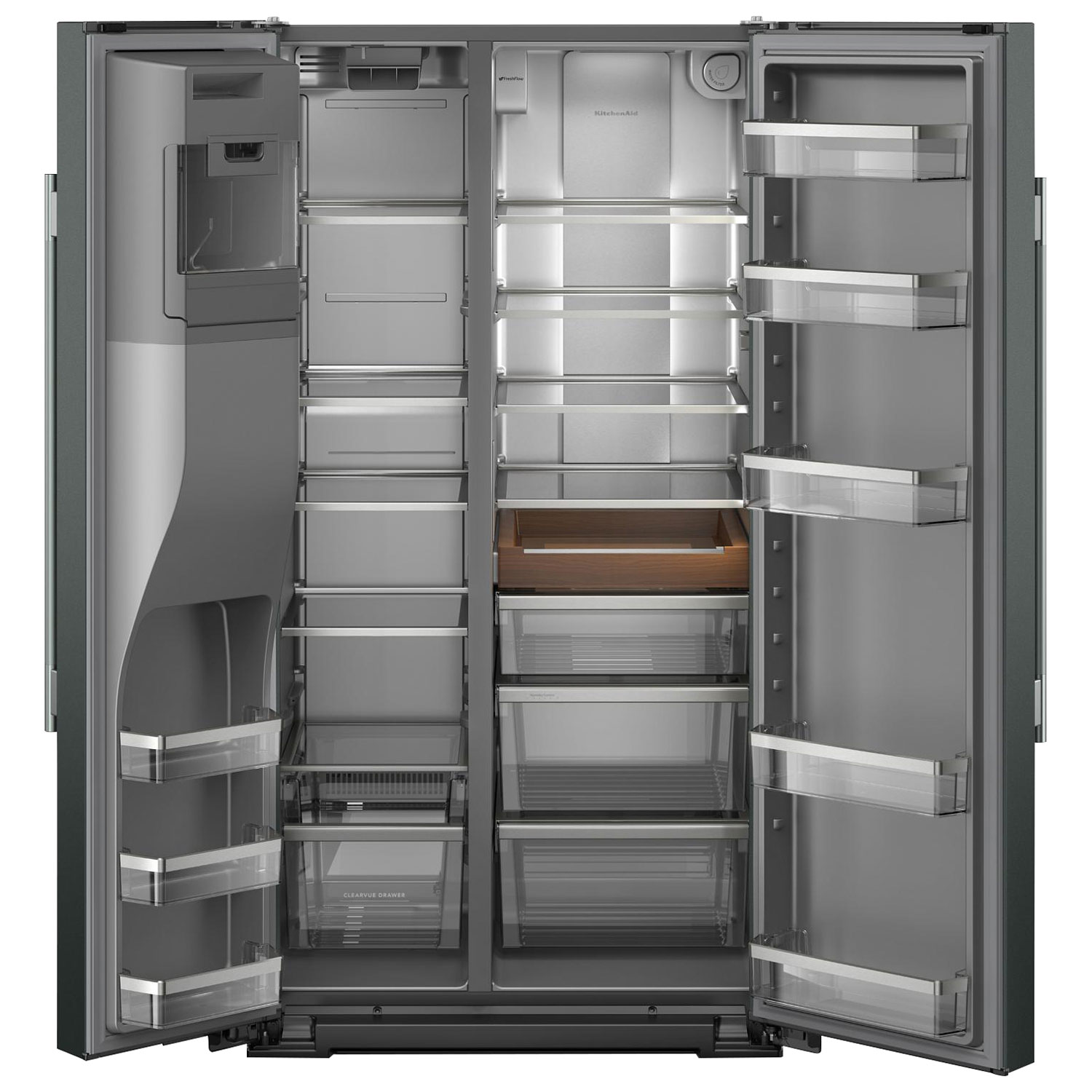 KitchenAid 36" 20.9 Cu. Ft. Side-By-Side Refrigerator w/ Water & Ice Dispenser - Juniper