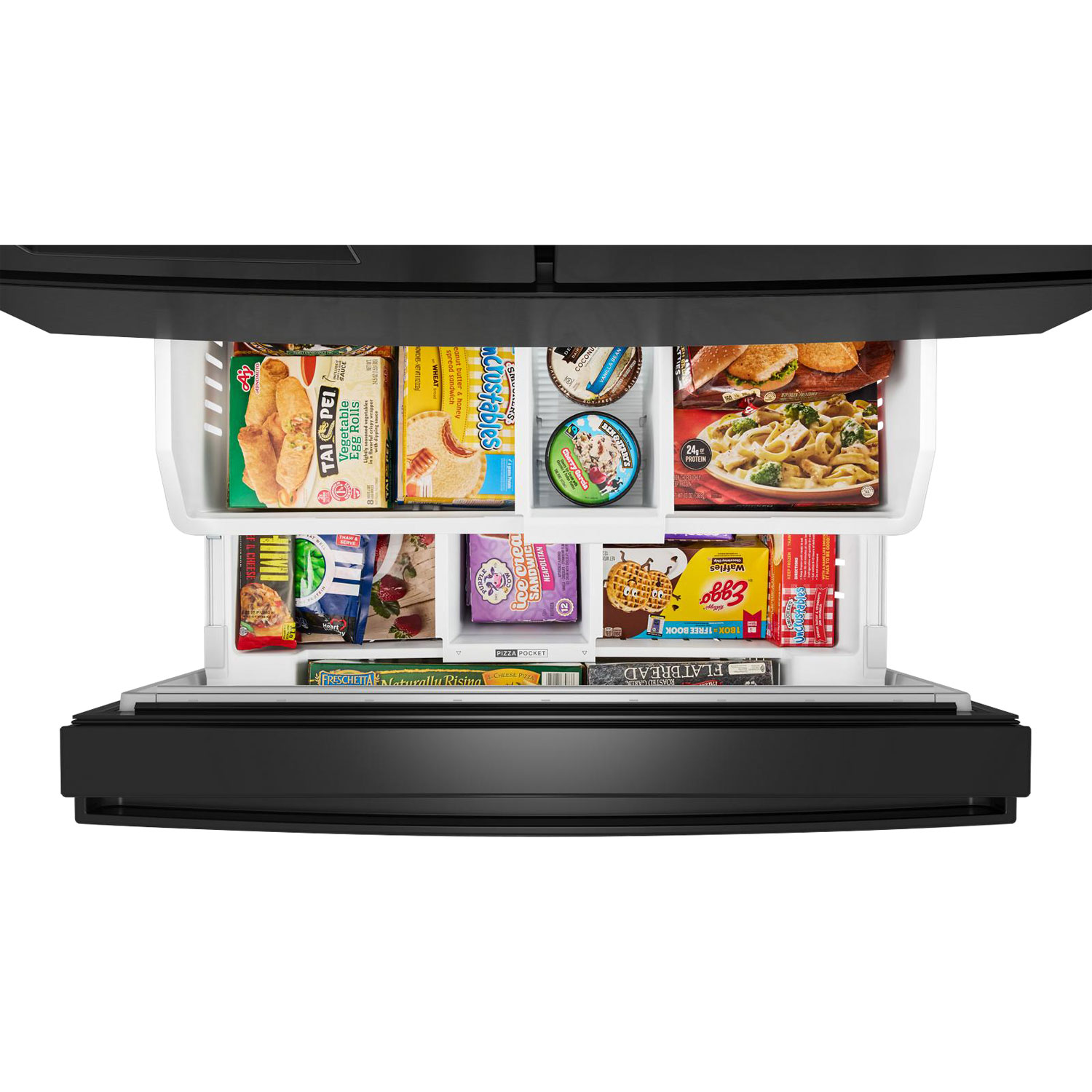 Whirlpool 36" 28.9 Cu. Ft. French Door Refrigerator w/ Water & Ice Dispenser - Print Resist Black SS