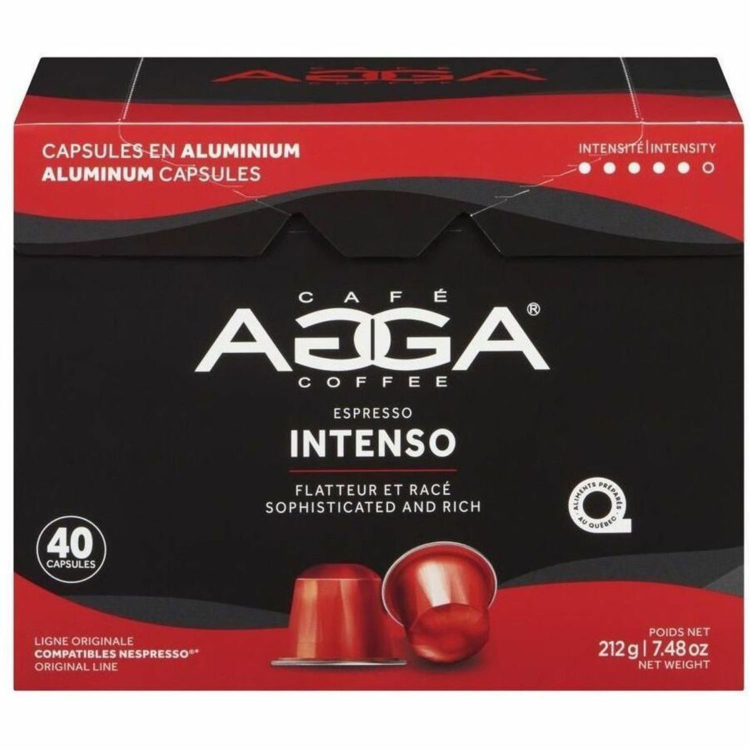 Agga Espresso Intenso 7.48oz Dark Roast Aluminium Capsules - 40 Counts