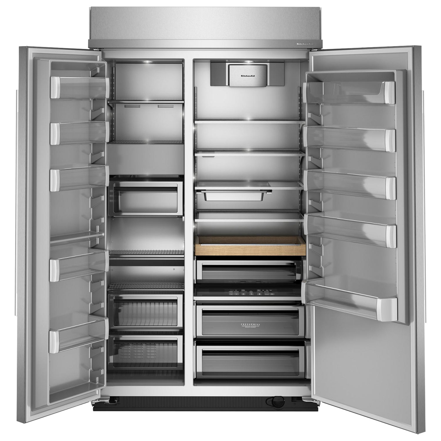 Réfrigérateur à congélateur juxtaposé 30 pi³ 48 po de KitchenAid - Acier inoxydable avec fini PrintShield