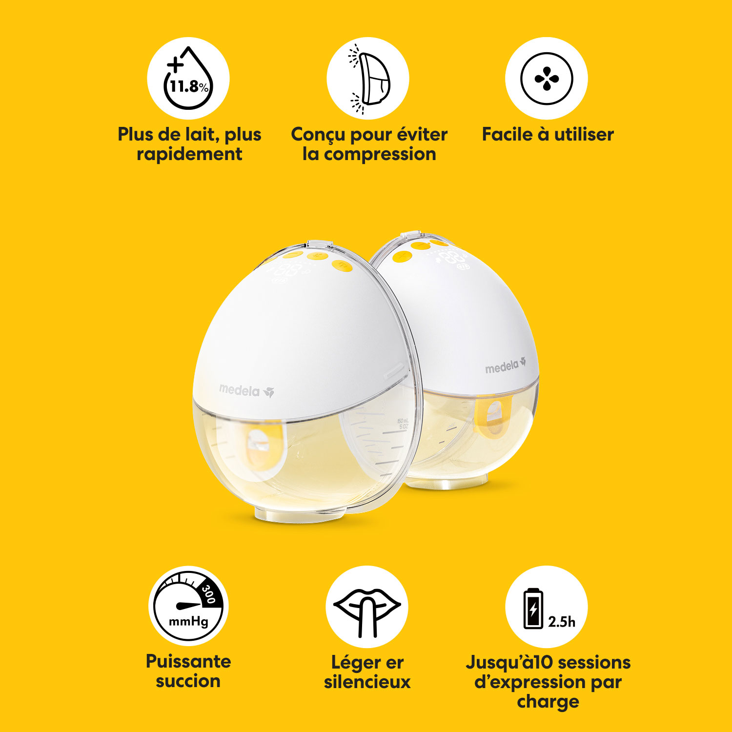 Tire-lait électrique portable Motion InBra de Medela