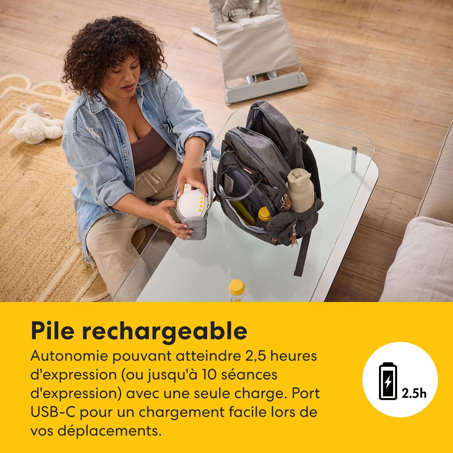 Tire-lait électrique portable Motion InBra de Medela