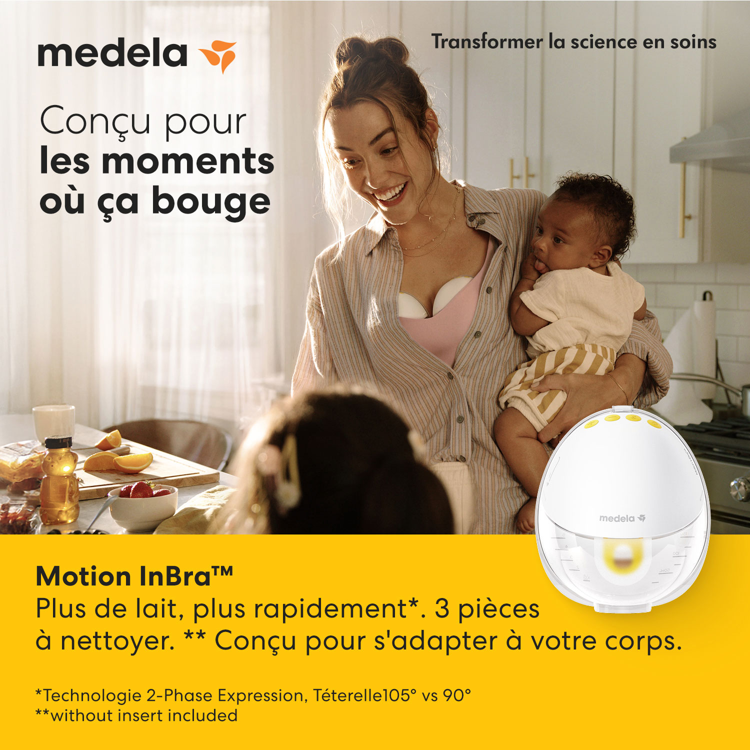 Tire-lait électrique portable Motion InBra de Medela