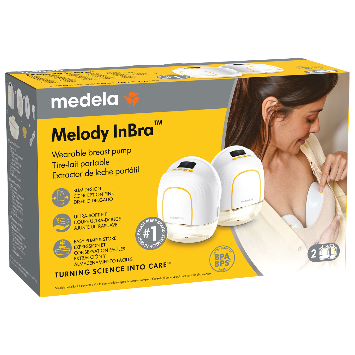 Double tire-lait électrique portable Melody InBra de Medela